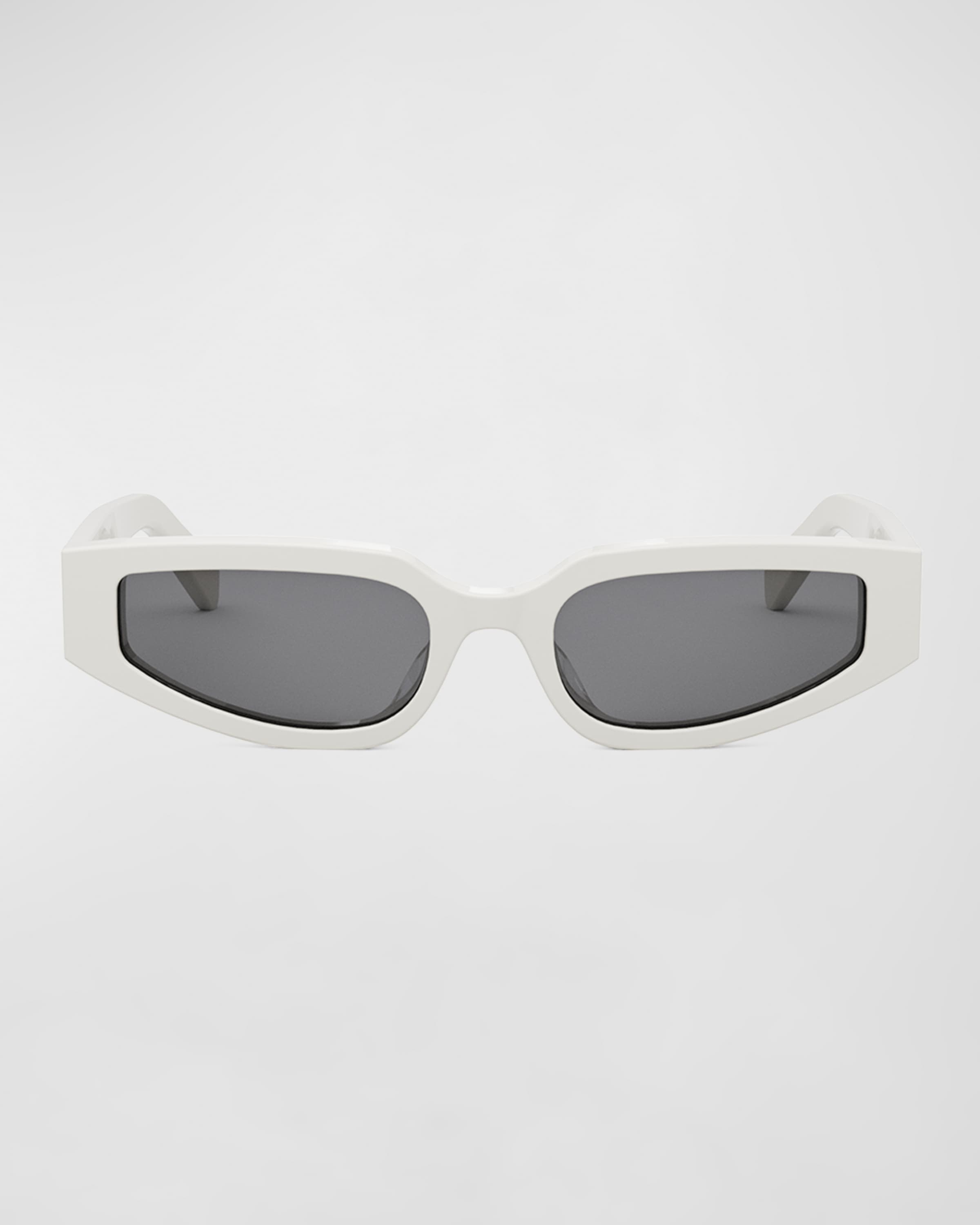 Triomphe Sleek White Acetate Cat-Eye Sunglasses - 4