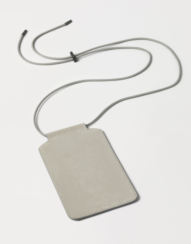 Brunello Cucinelli Suede phone bag with shiny trim outlook