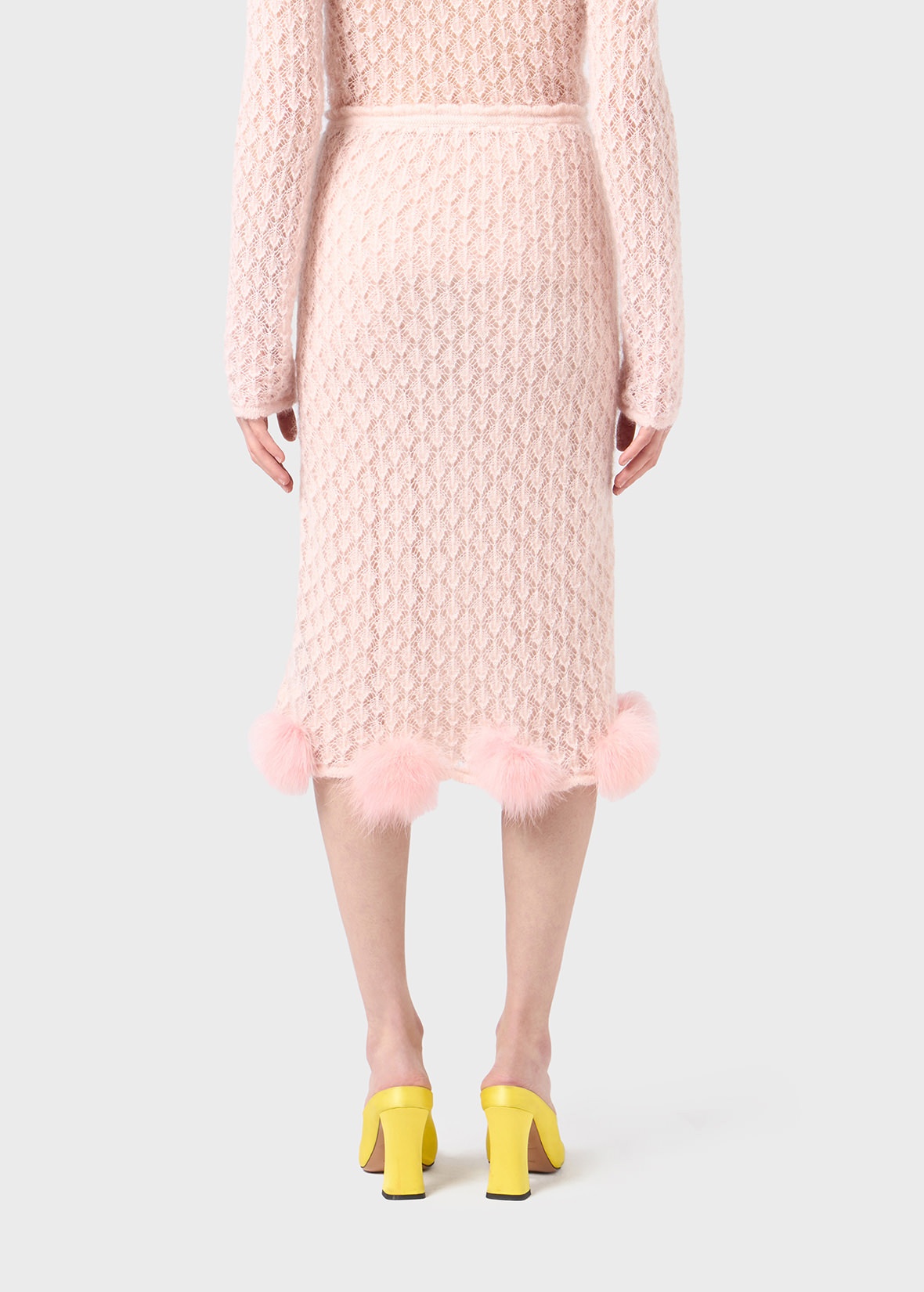 KNITTED SKIRT WITH MARABOU FEATHERS - 4
