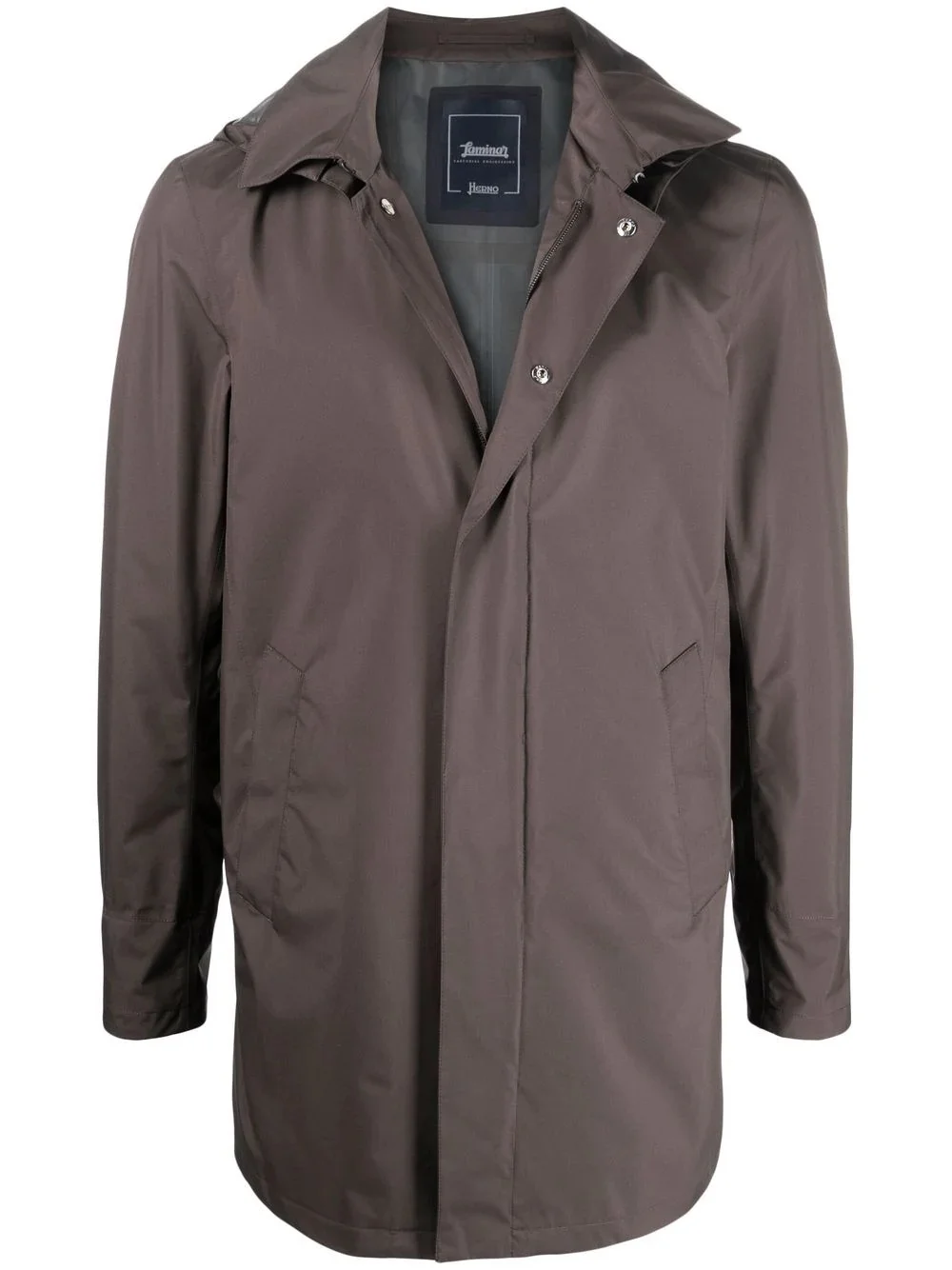 hooded zip-up raincoat - 1
