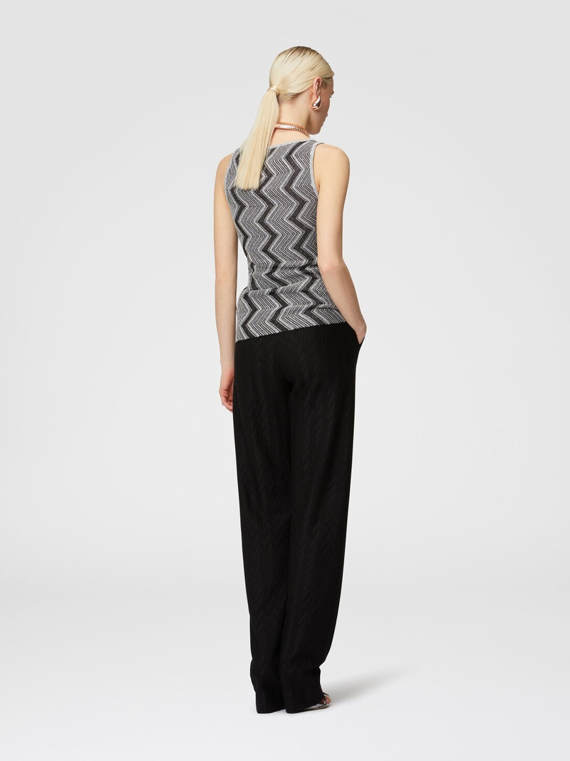 Zig zag lamé viscose tank top 3