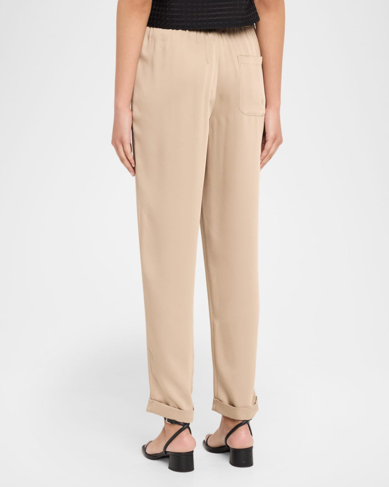 Tapered Twill Crepe Trousers 3