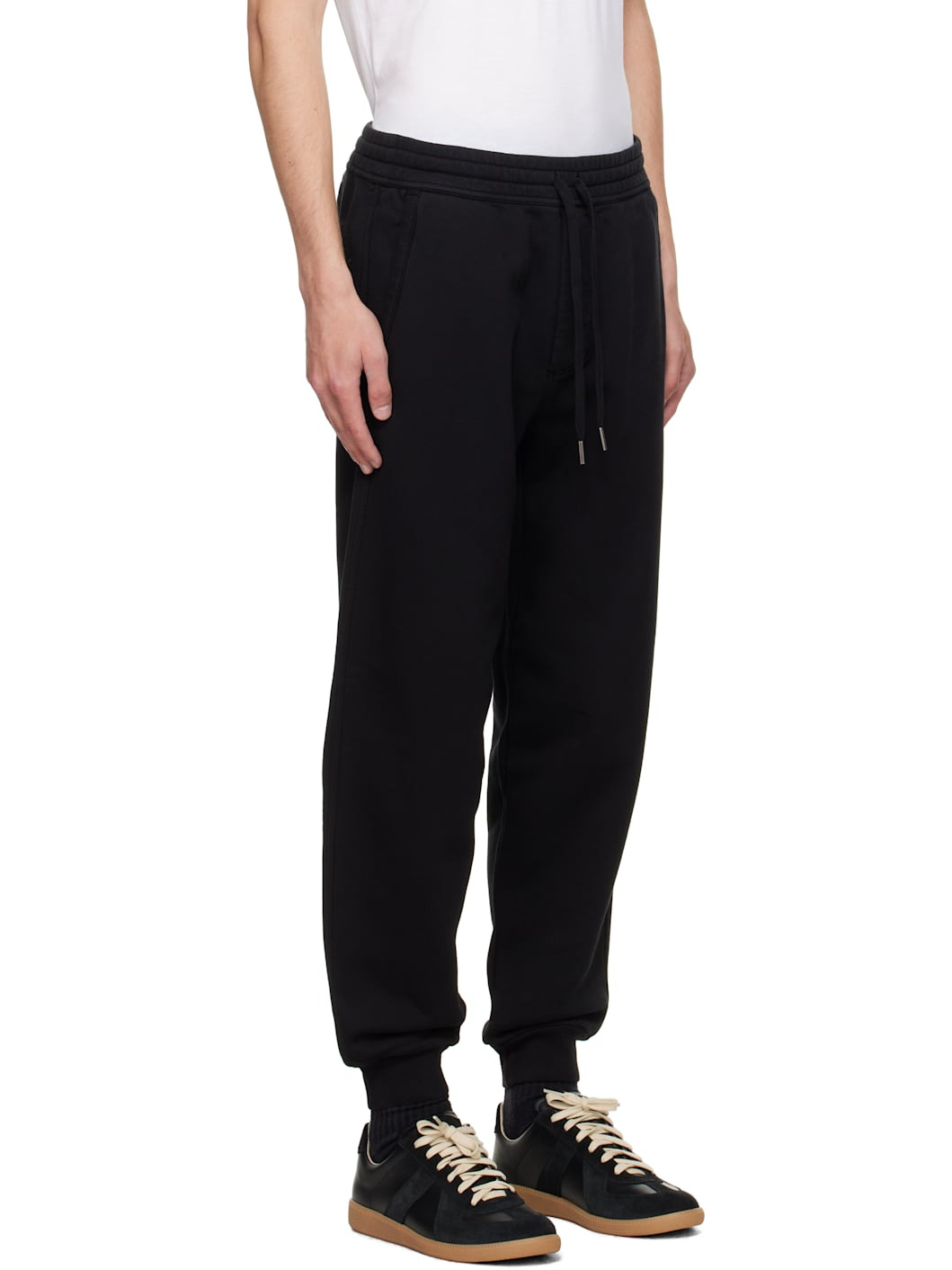 Black Cotton Fleece Sweatpants - 2