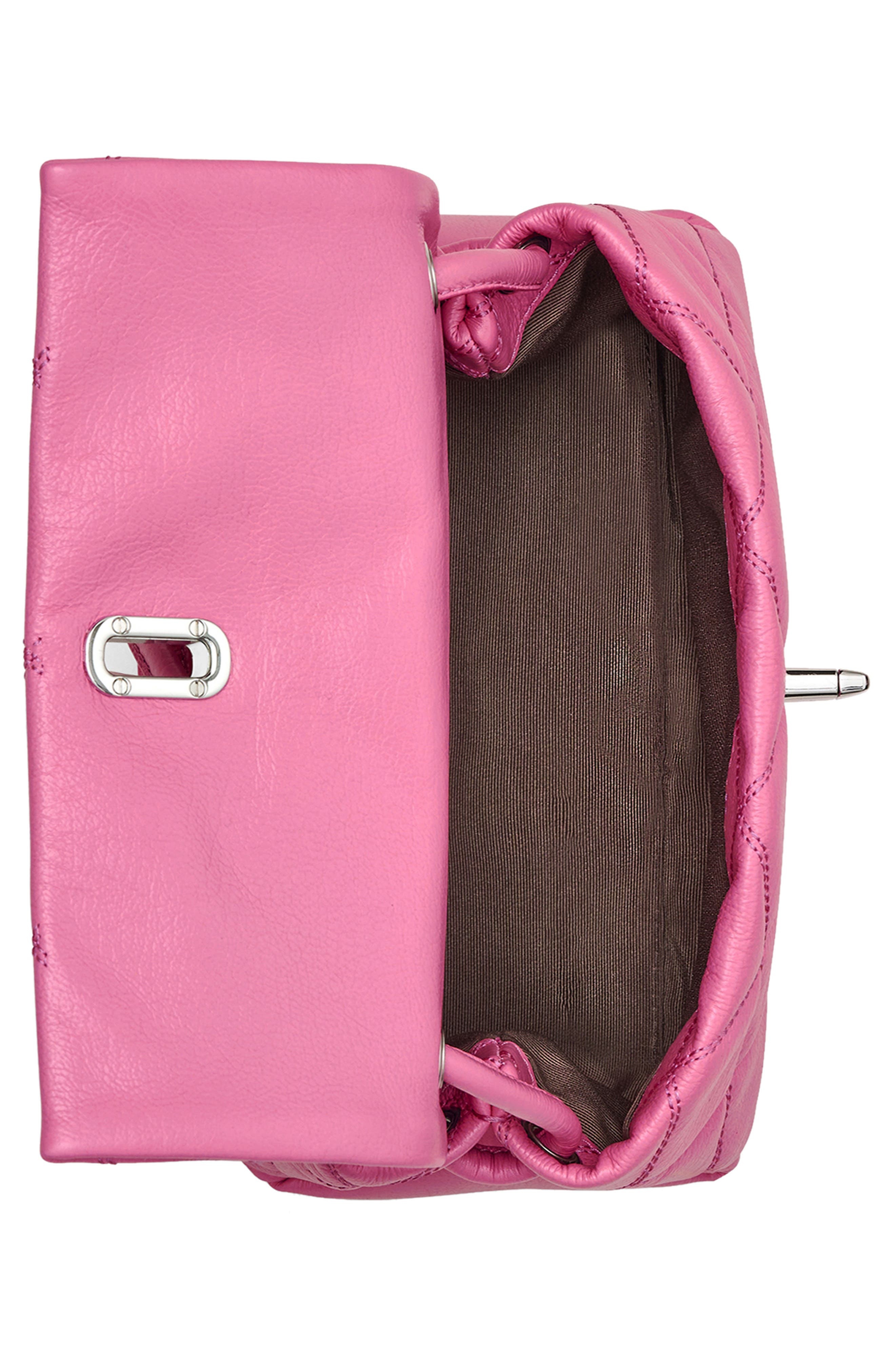 Marc Jacobs The Mini Dual Chain Diamond Quilted Convertible Leather Shoulder Bag in Bow Pink at Nord - 4