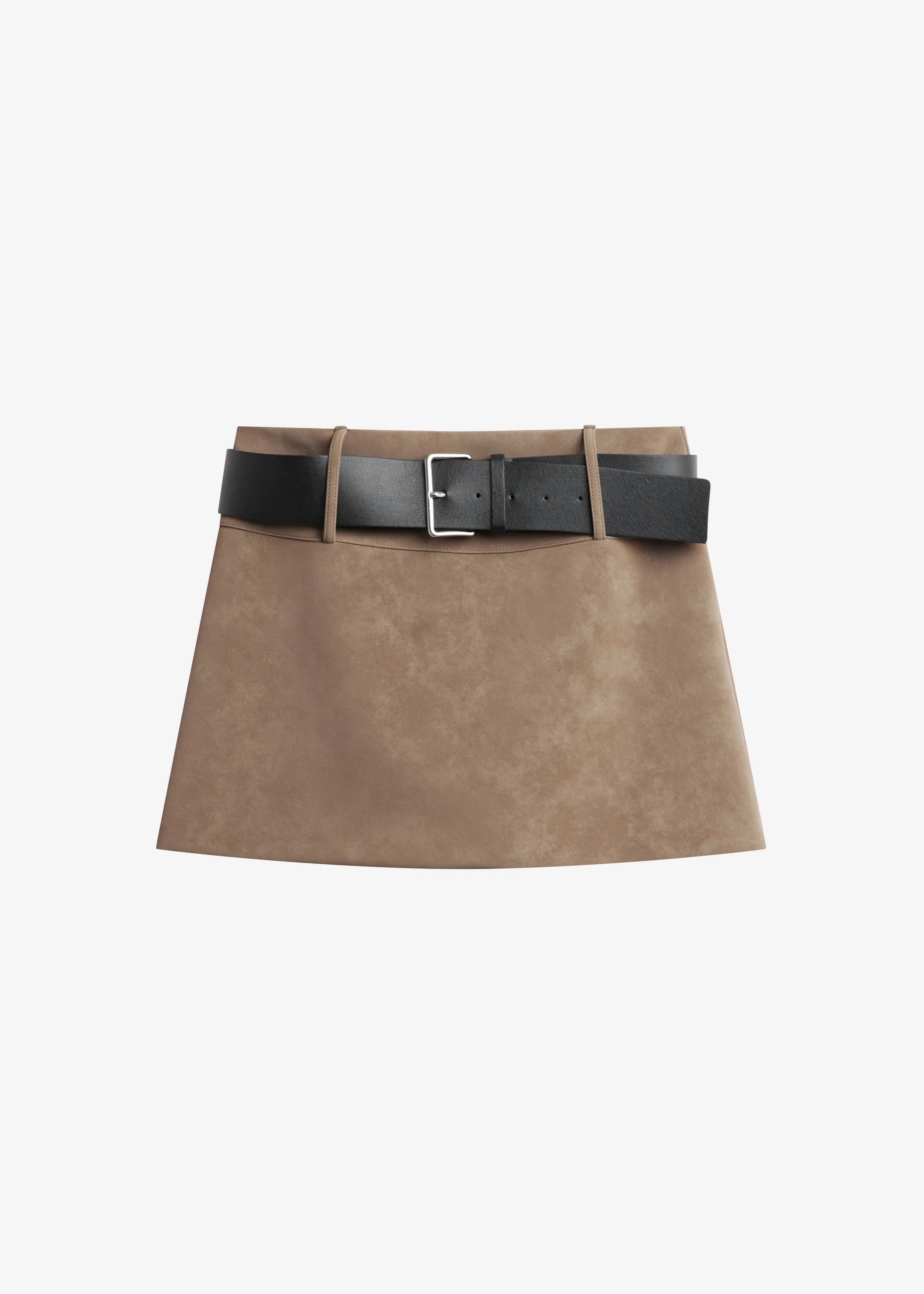 Arosa Belted Mini Skirt - Beige - 1