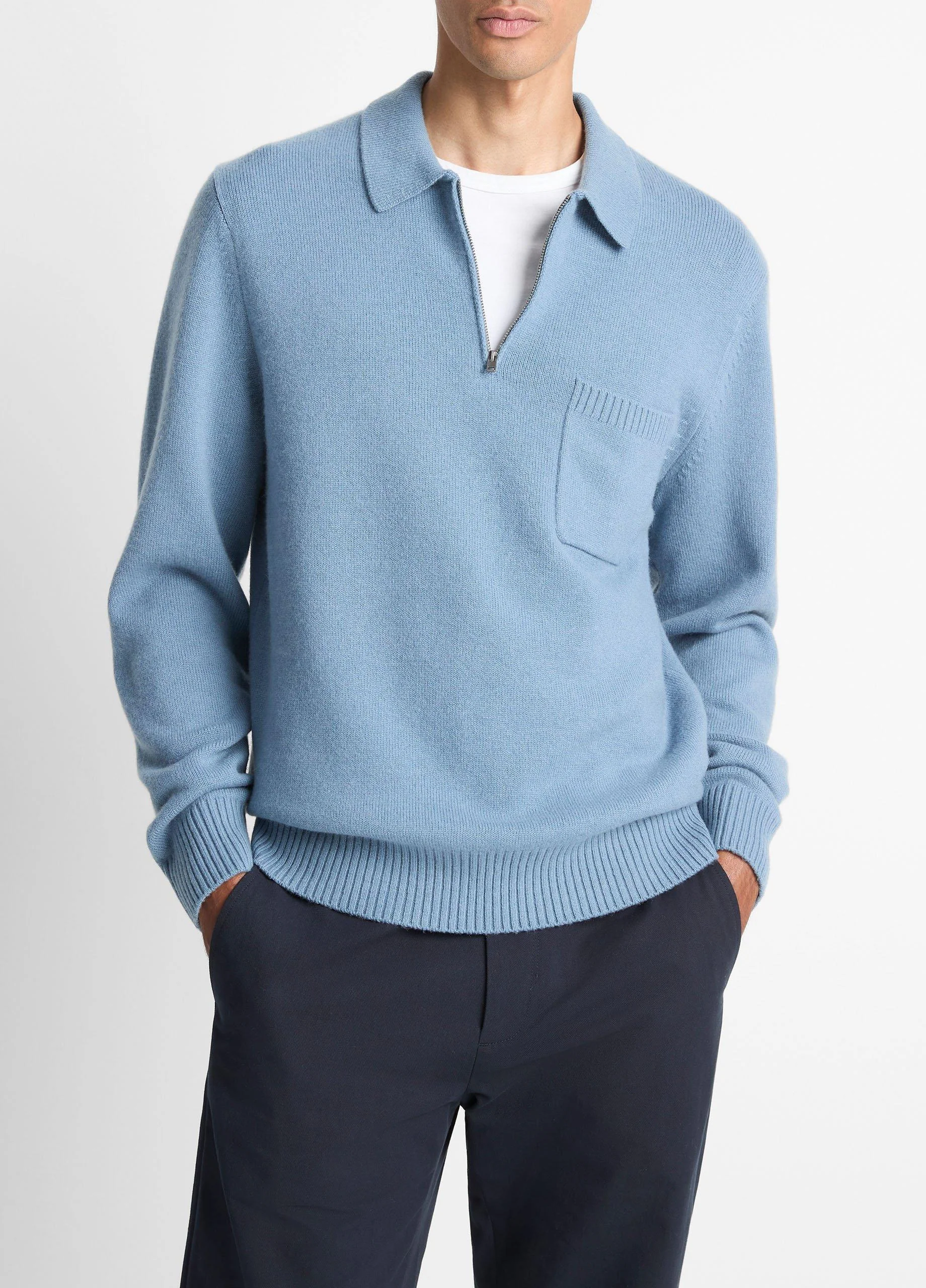 Wool & Cashmere-Blend Quarter-Zip Polo Sweater - 1