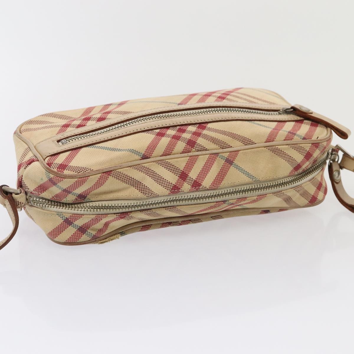 Burberry Nova Check Blue Label Shoulder Bag Canvas Beige Red - 6