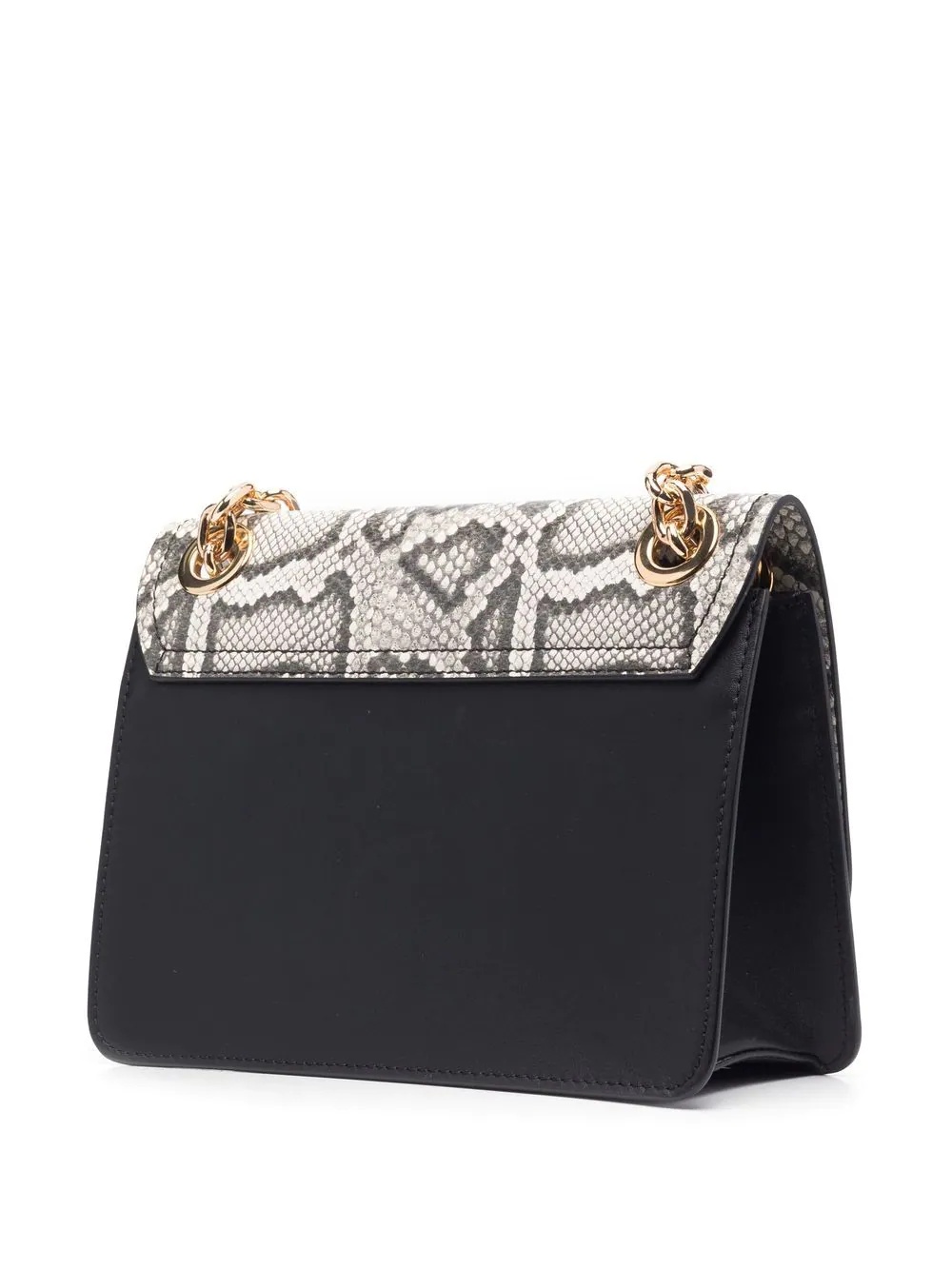 snakeskin-effect logo shoulder bag - 3