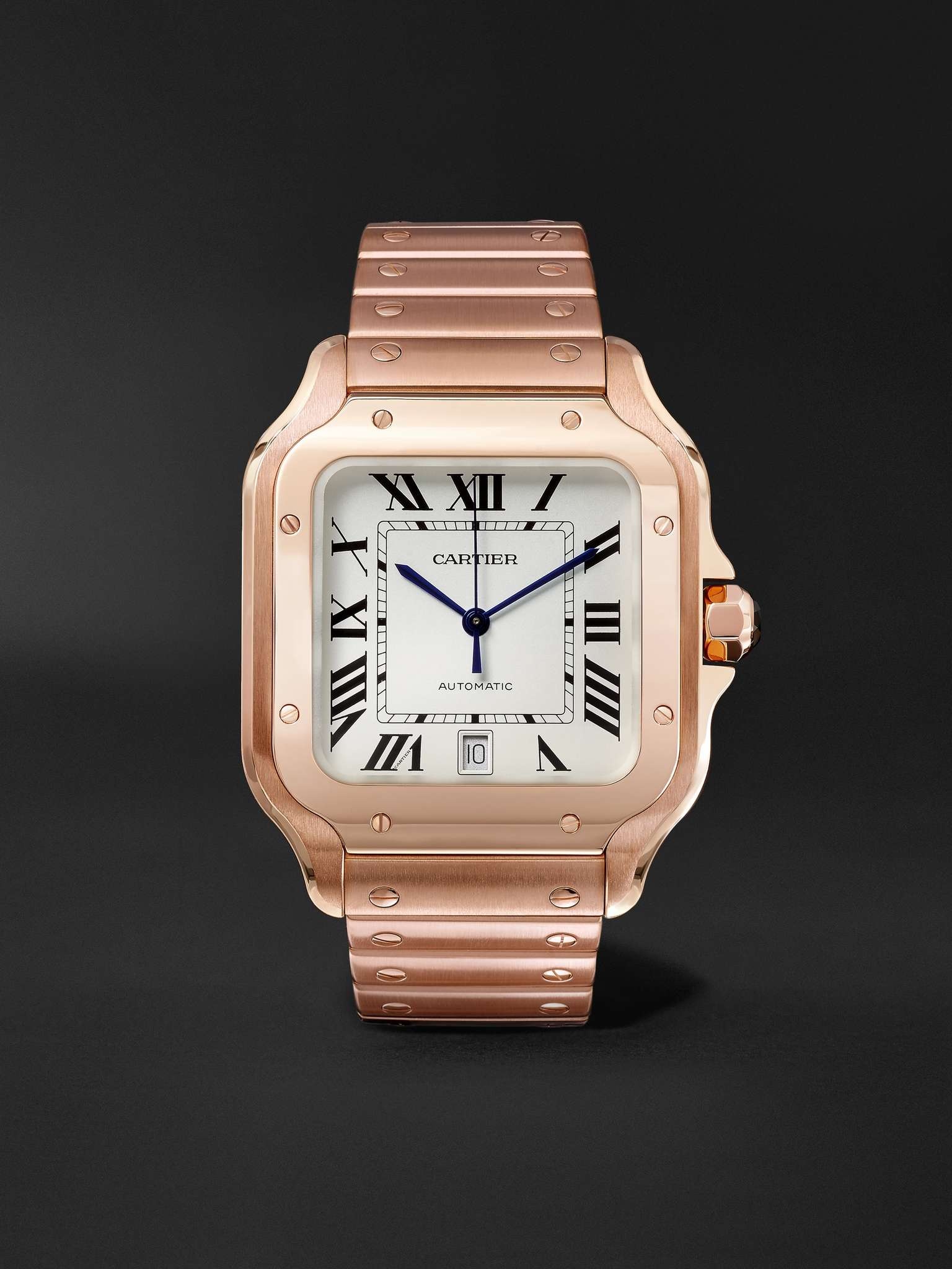 Santos Automatic 39.8mm 18-Karat Pink Gold Interchangeable Alligator Watch, Ref. No. WGSA0007 - 1