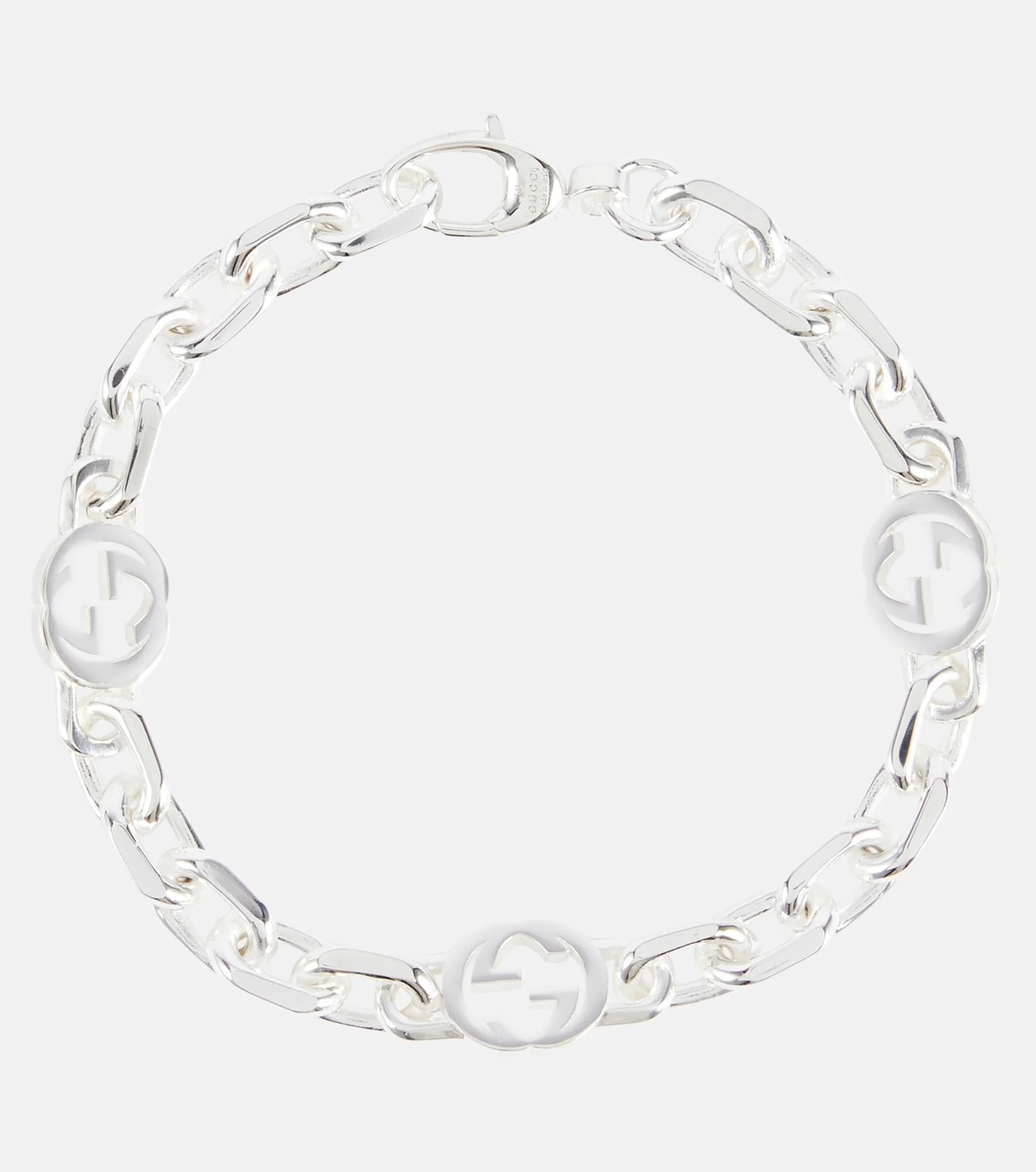 Interlocking G sterling silver bracelet - 1