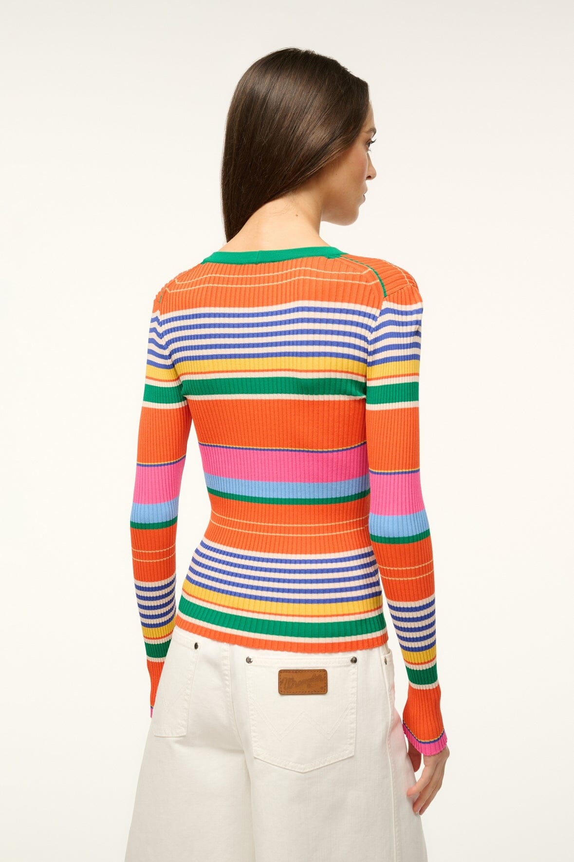 STAUD CARGO SWEATER MULTI BAYADERE STRIPE - 3
