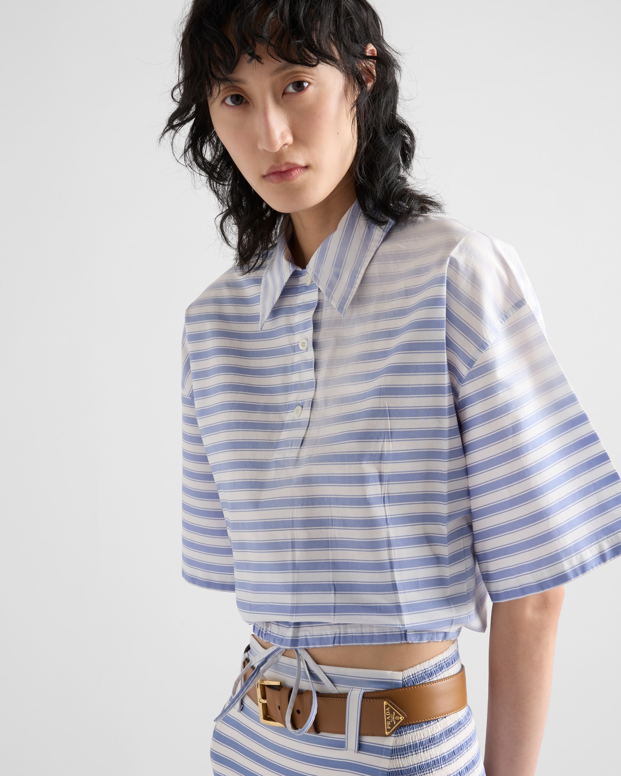 Striped old poplin polo shirt - 4
