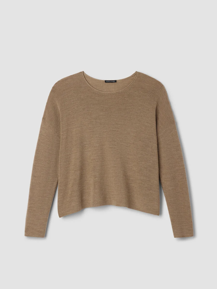 Merino Crew Neck Top in Regenerative Wool - 1