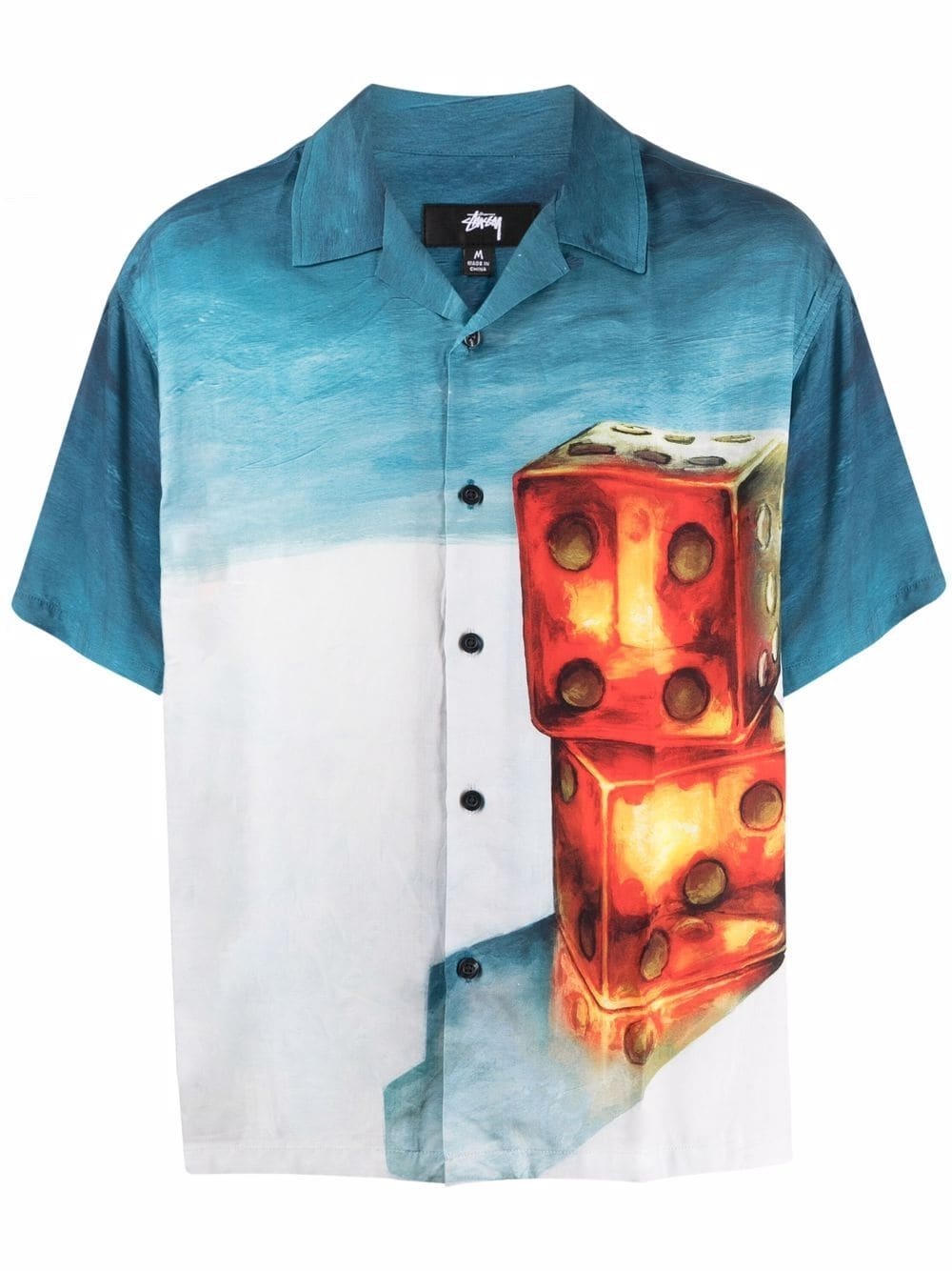 dice-print short-sleeved shirt - 1