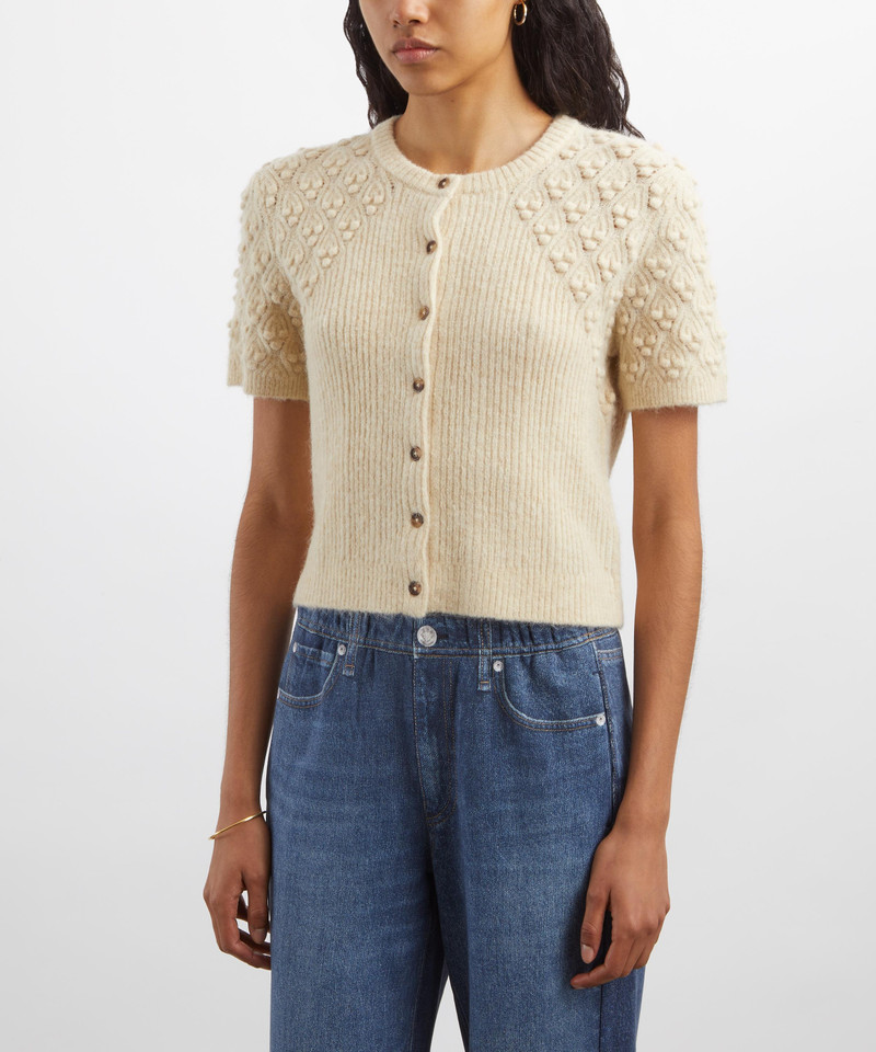 rag & bone Sierra Textured Short-Sleeve Cardigan outlook