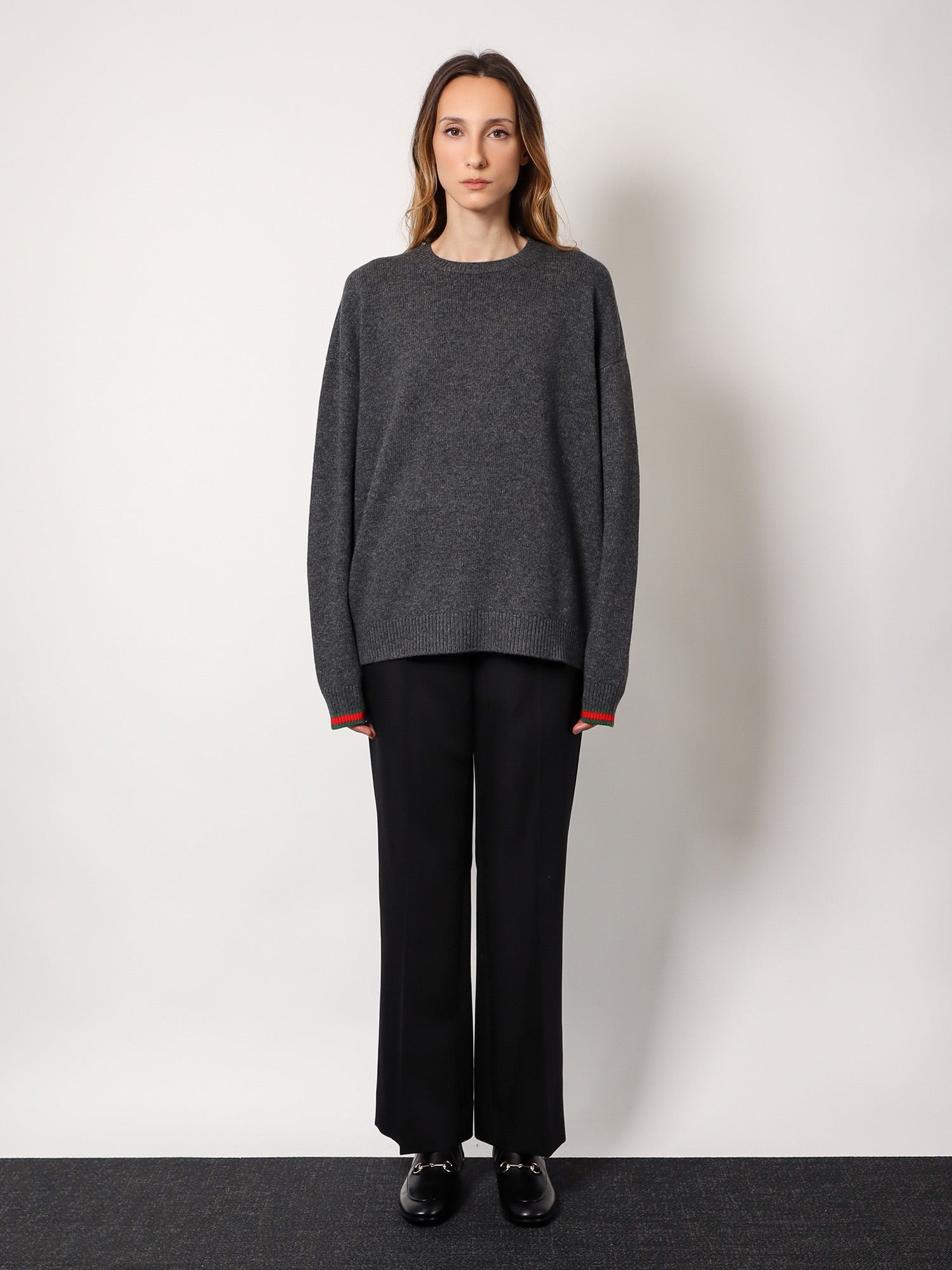 Wool And Cashmere Sweater With Web Details - 3