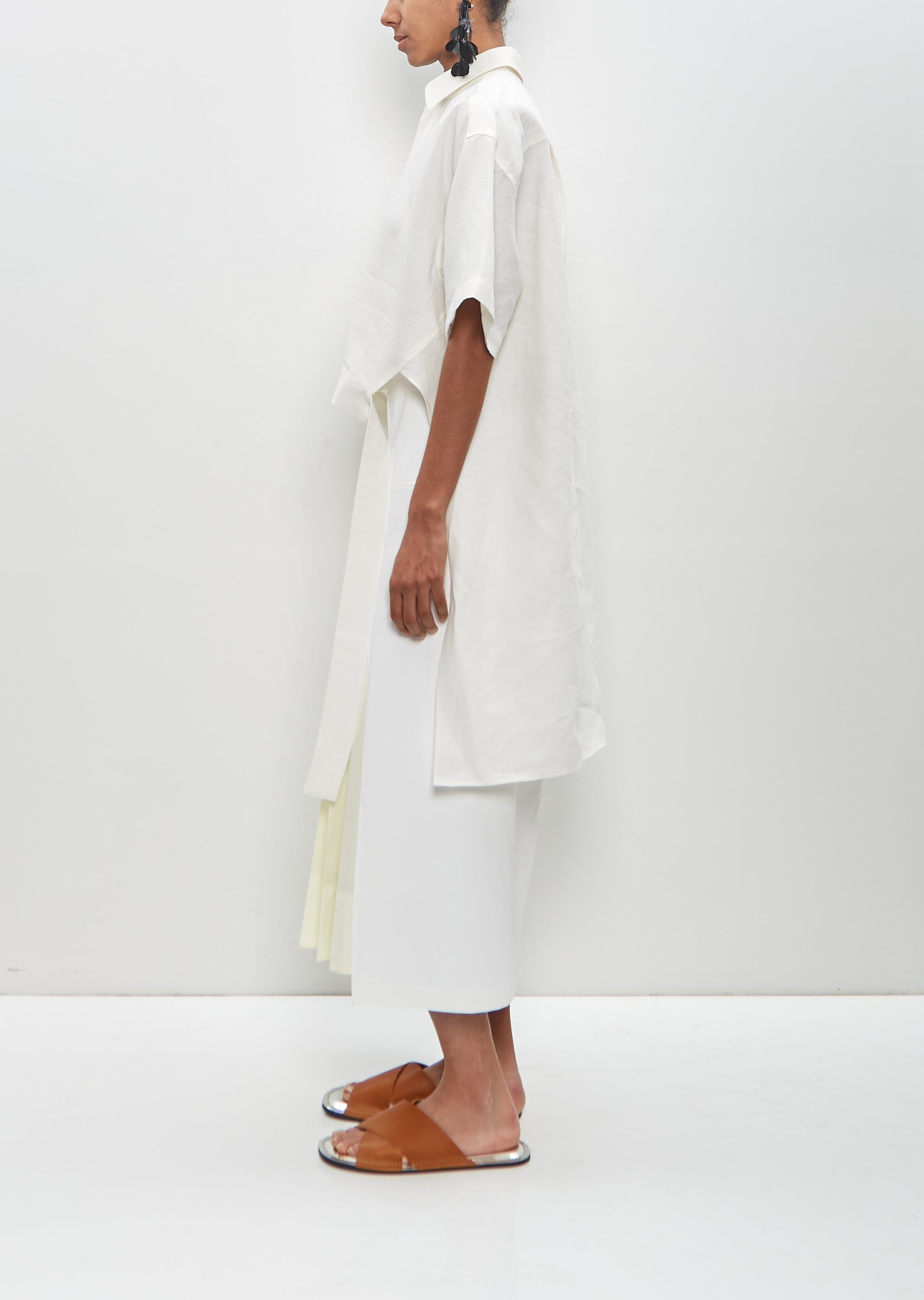 Poly Cotton Midi Pleated Skirt - 2