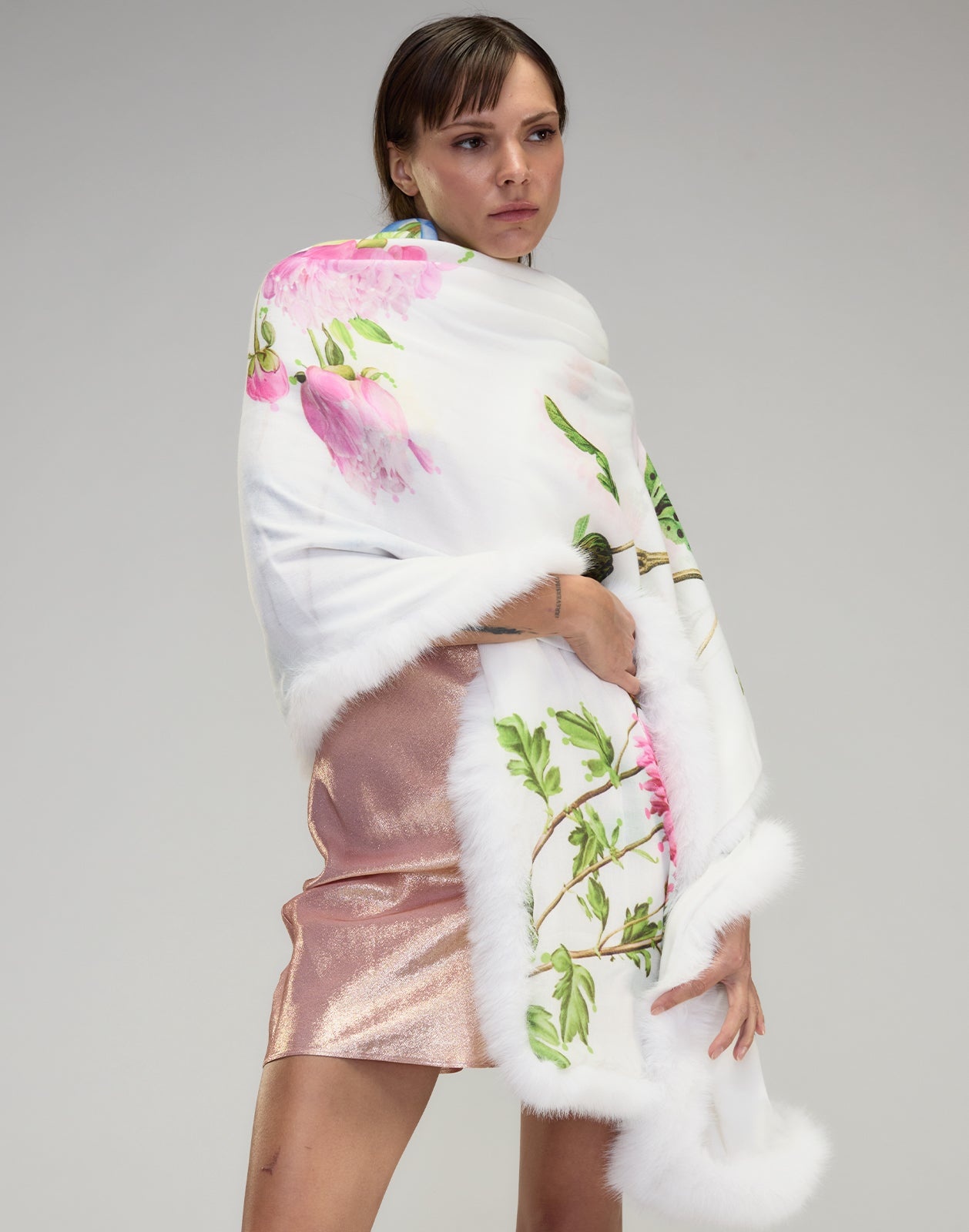 Faux Fur Trim Wrap - 8