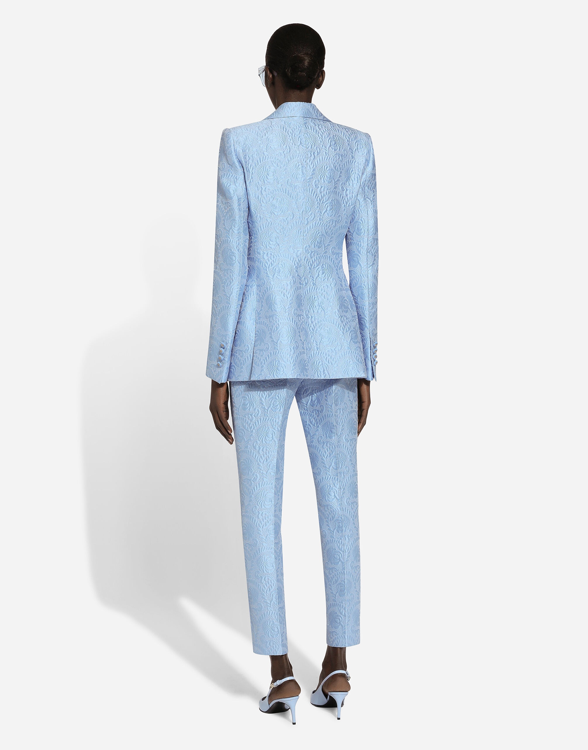 Single-breasted floral quilted jacquard Turlington jacket - 3