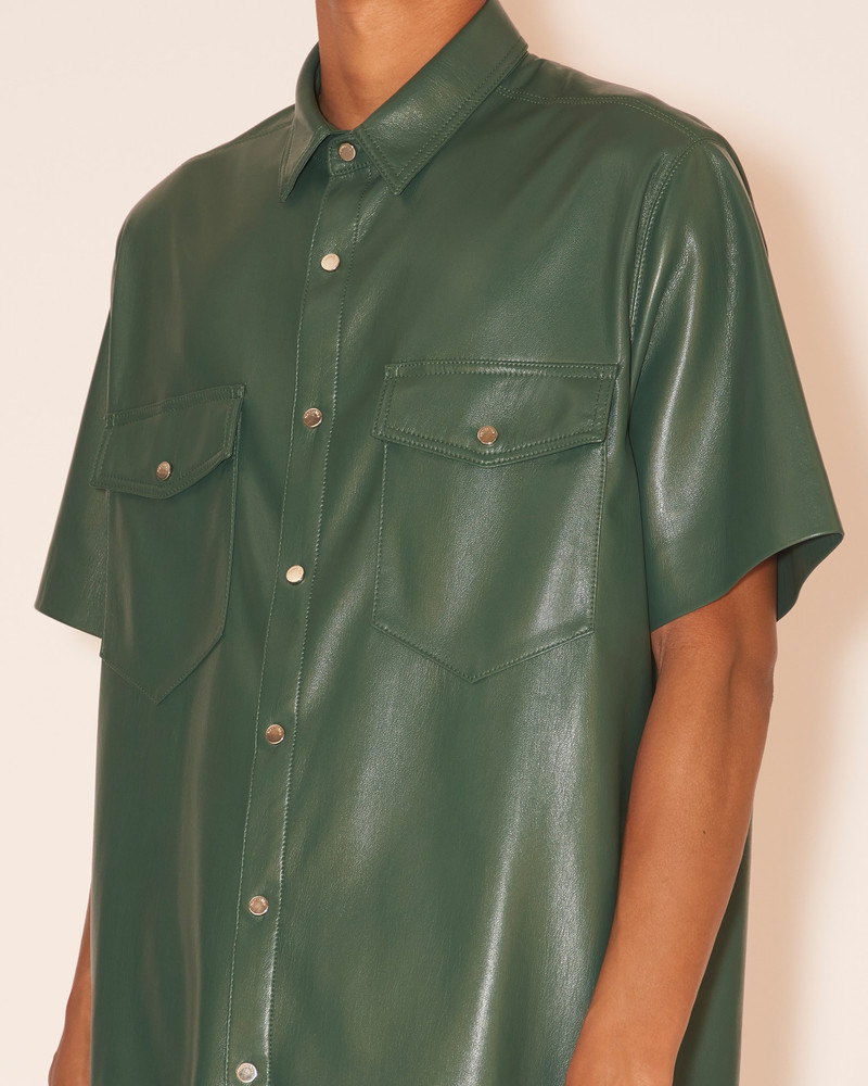 ADAM - OKOBOR™ alt-leather shirt - Pine green 7