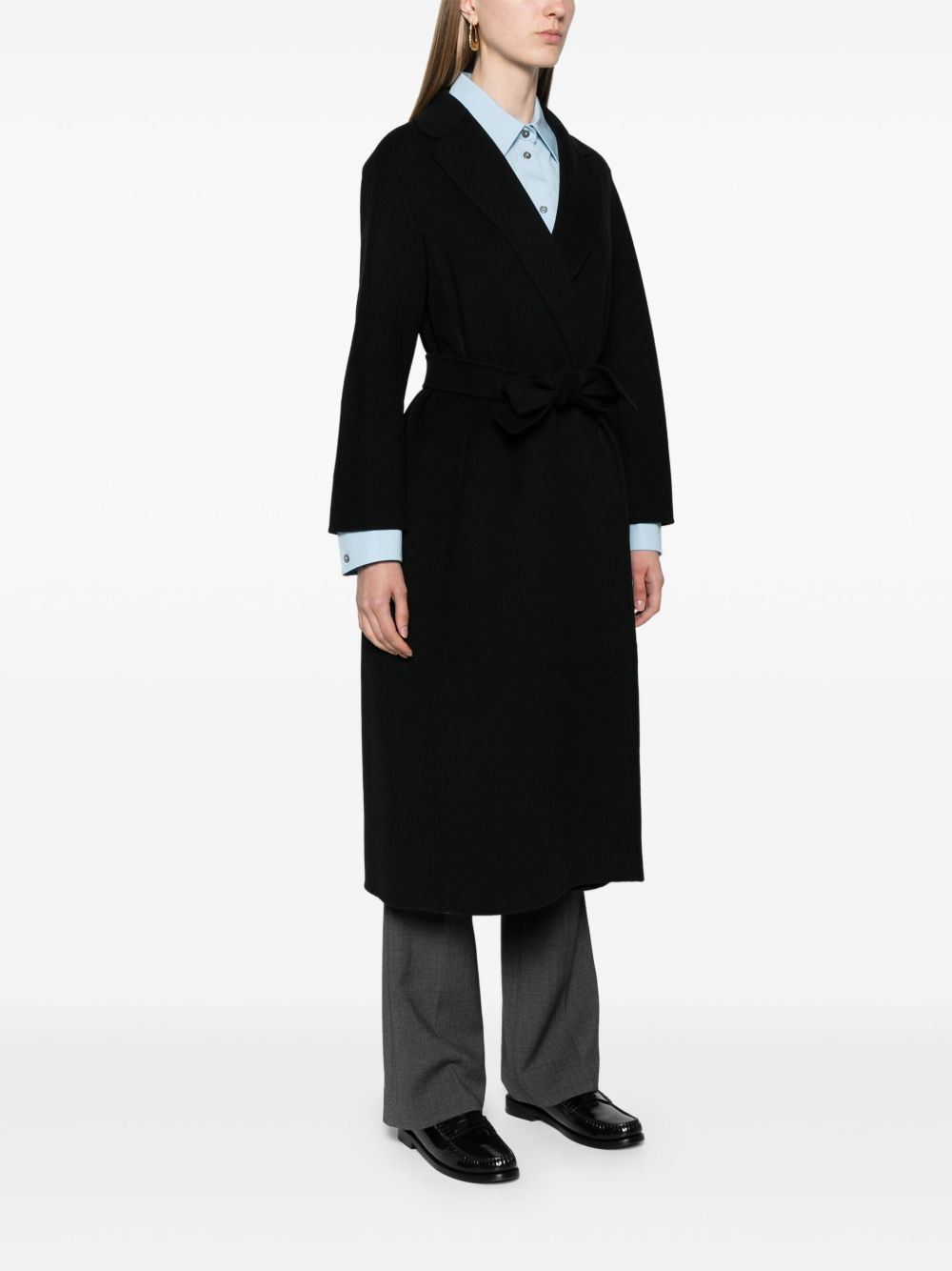 belted wool coat - 3