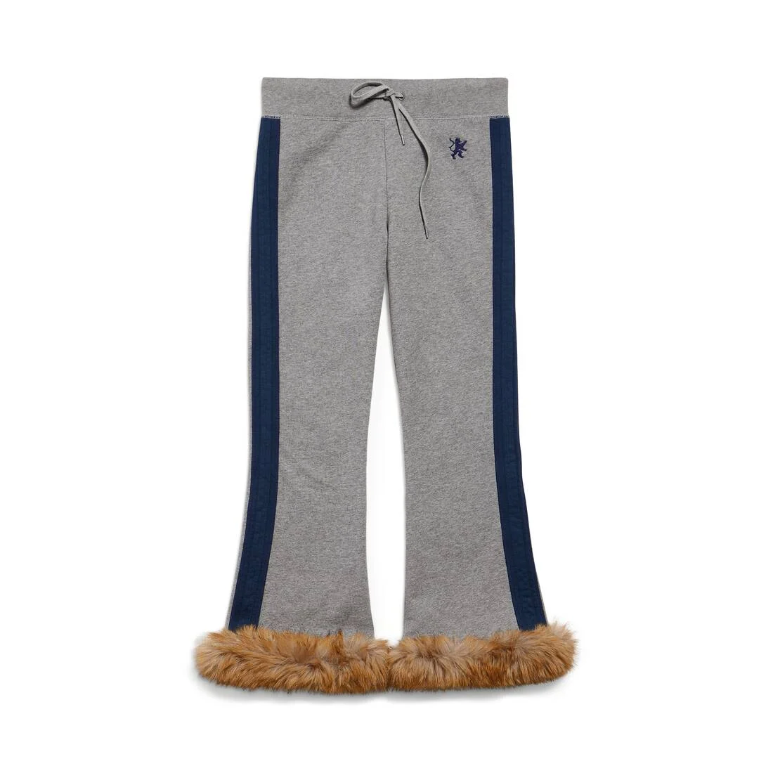 Women's Lion Flared Capri Sweatpants in Dark Heather Grey/washed Navy - 1