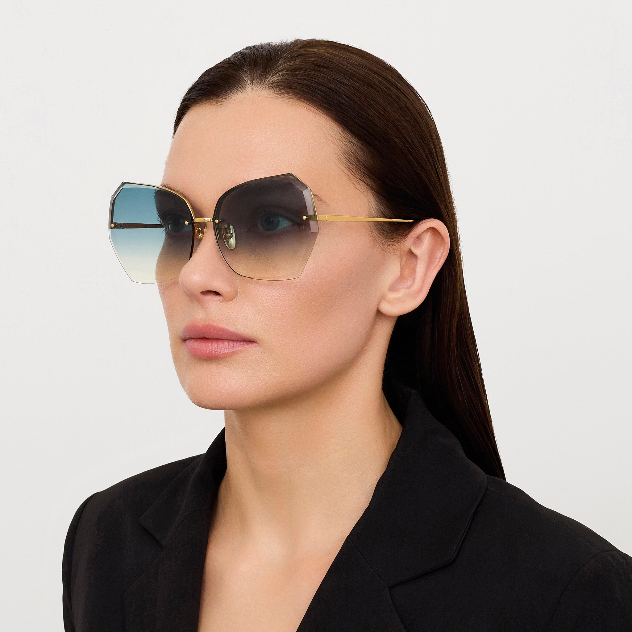 Lila Sunglasses in Aqua and Gold - 6