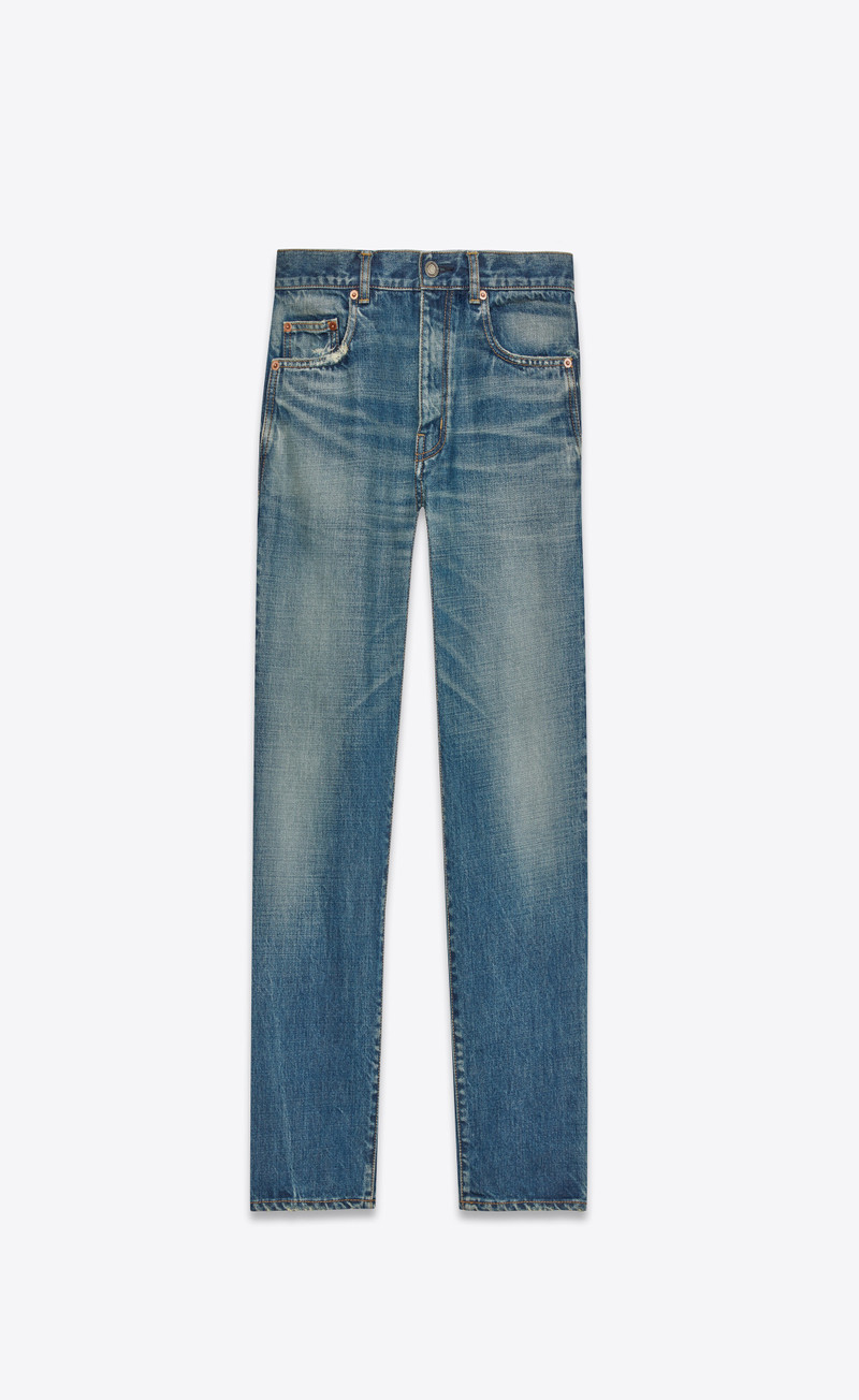 straight jeans in vintage blue denim - 1