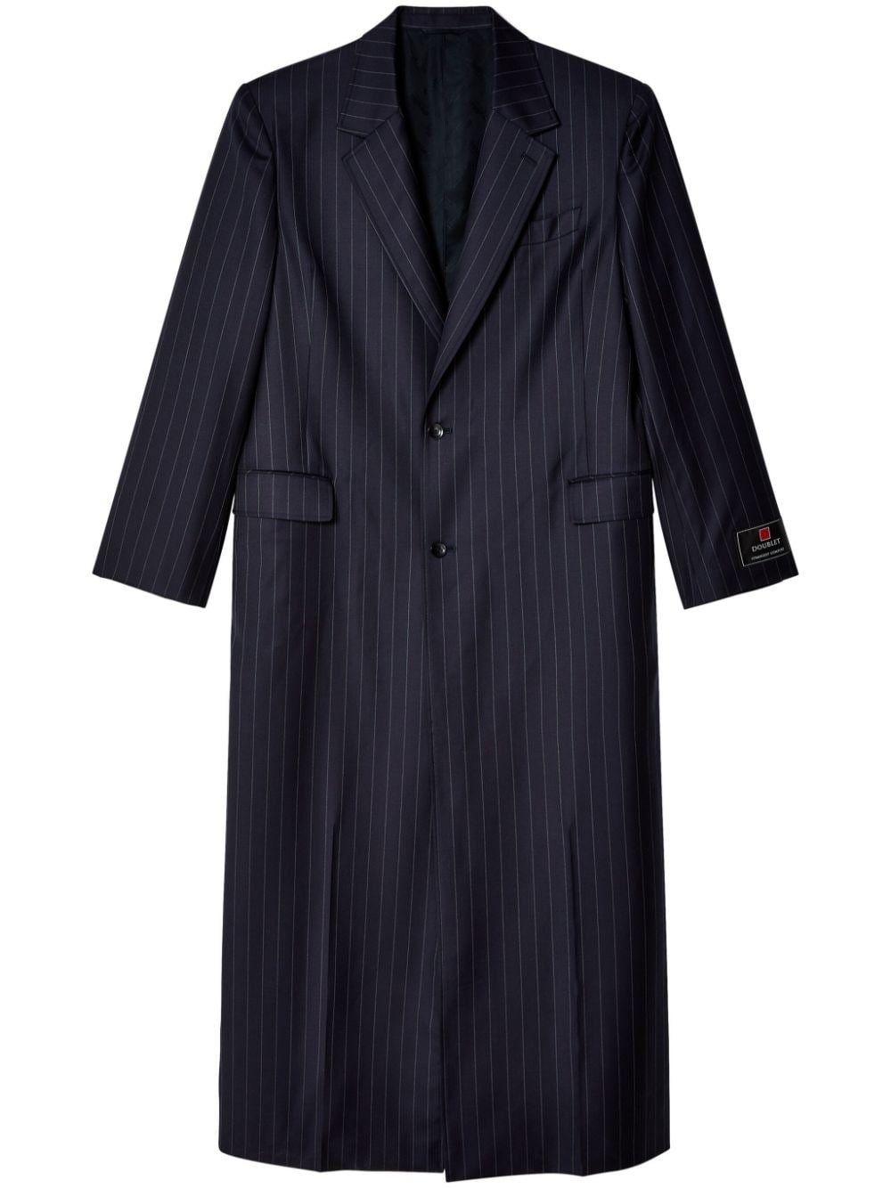 striped single-breasted maxi coat - 1