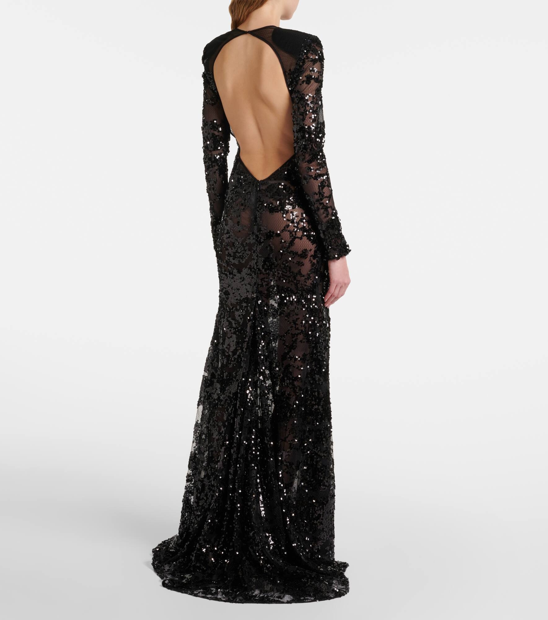 Sequined lace gown - 3