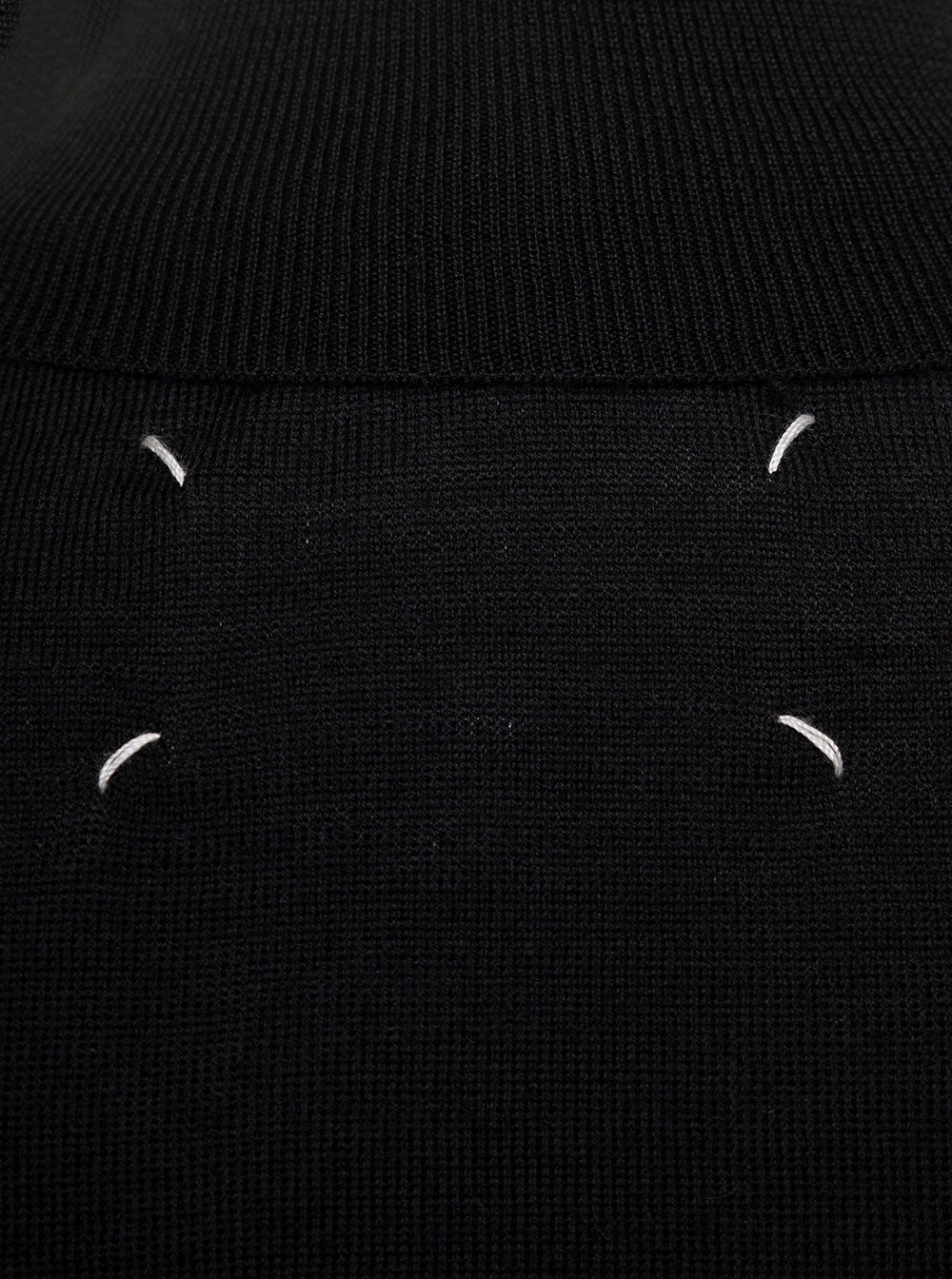 Maison Margiela Women Black Turtle Neck With Contrasting Stitching Detail In Wool Woman - 3