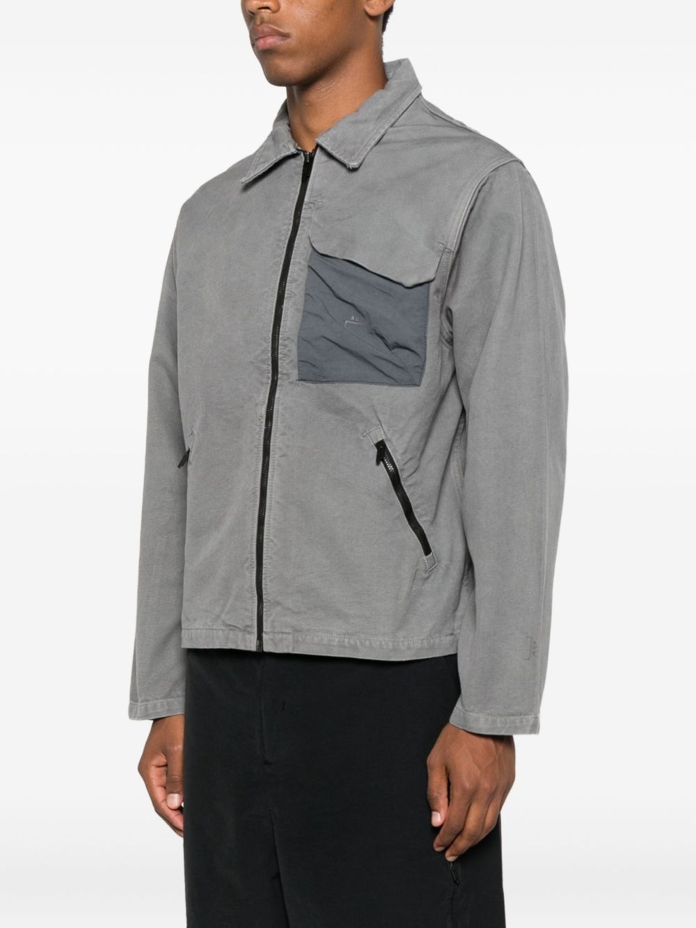 zip-fastening panelled jacket - 3