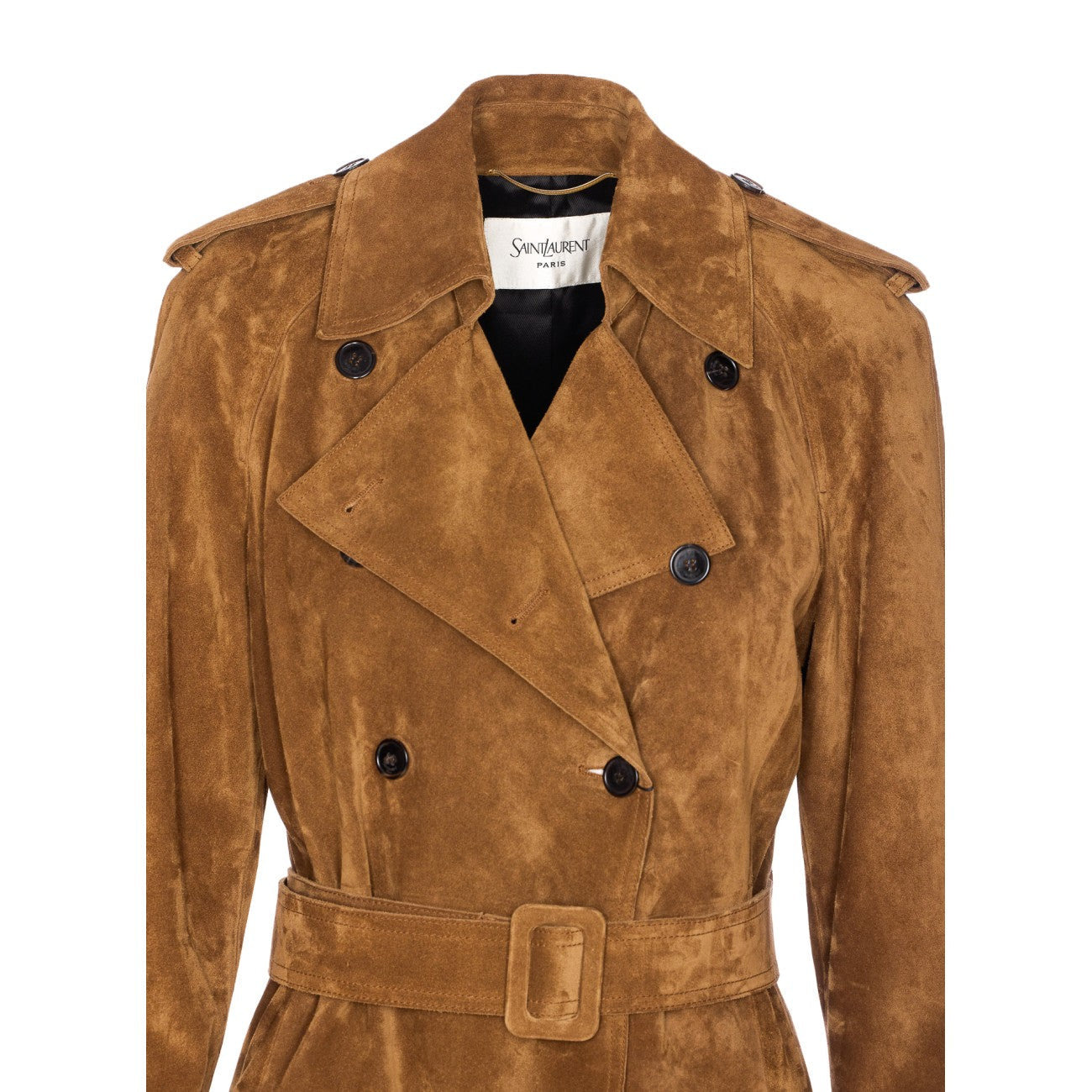 Saint Laurent Women Suede Trench Coat - 4