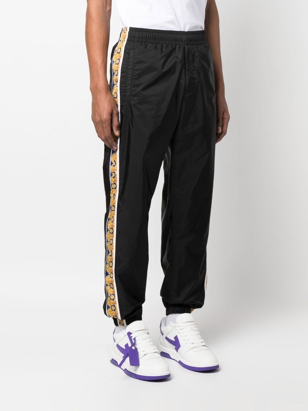 graphic-stripe taffeta track pants - 3