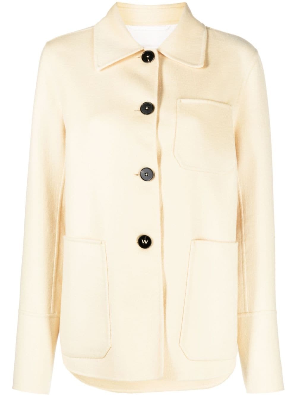 buttoned-up cashmere shirt jacket - 1