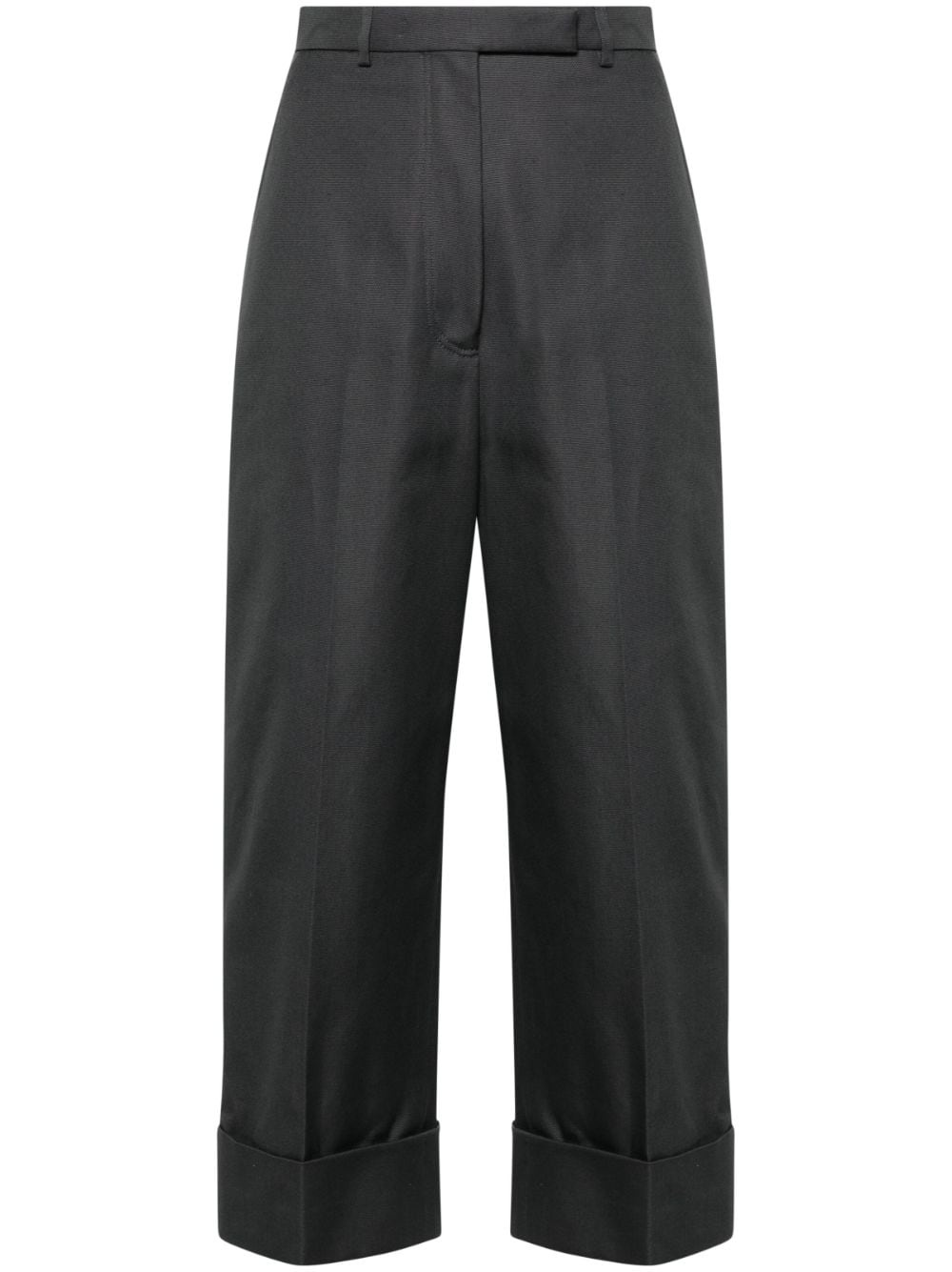 high-waisted canvas trousers - 1