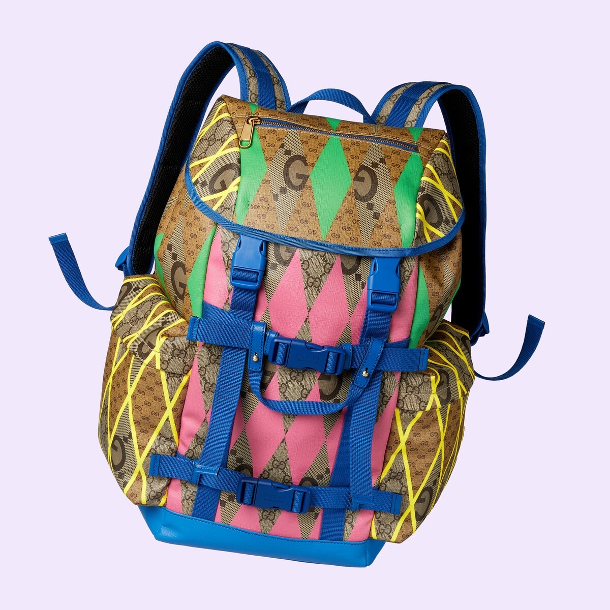 GG rhombus print backpack - 3