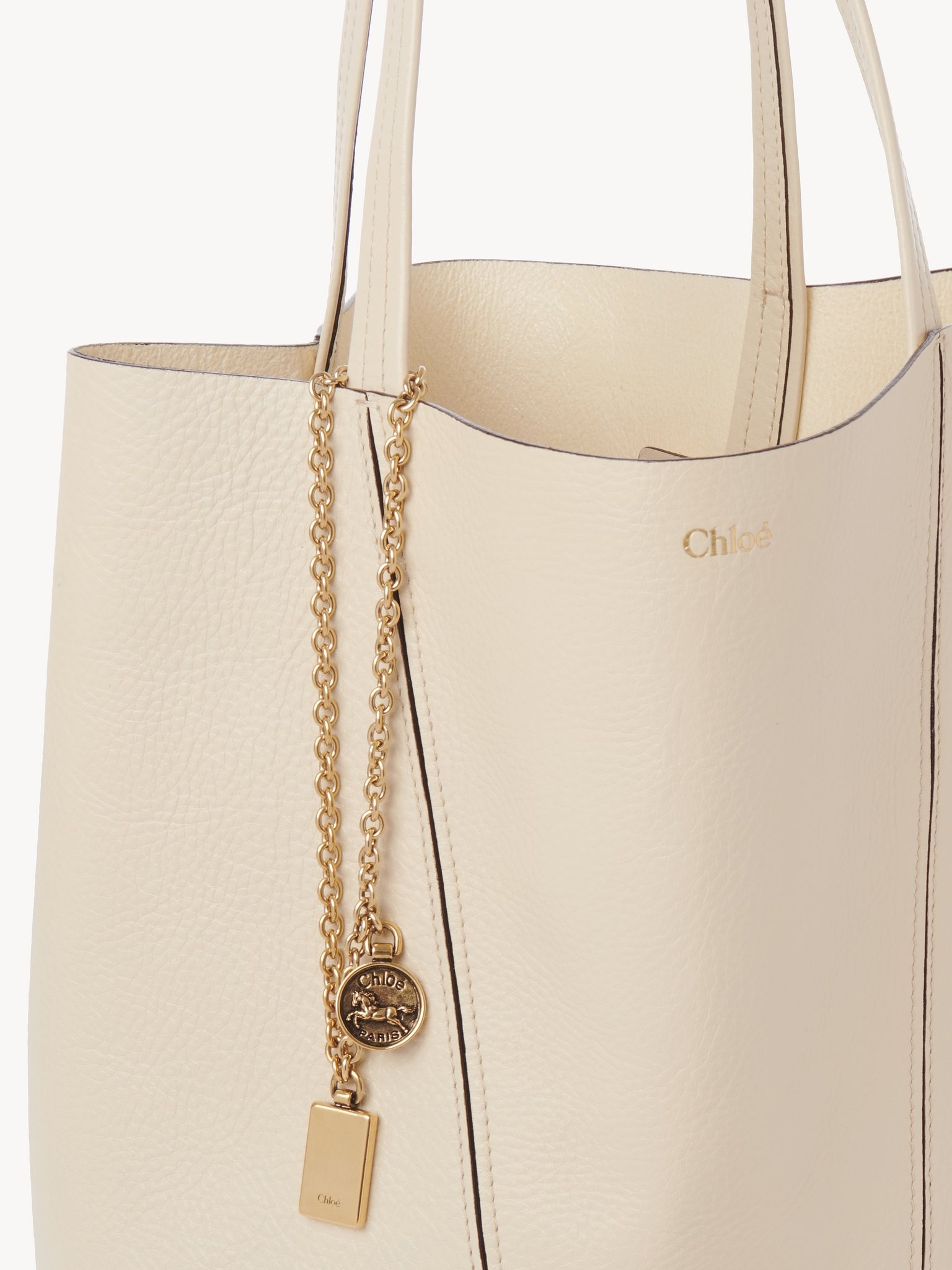 CHLOÉ SPIN TOTE BAG IN GRAINED LEATHER - 6