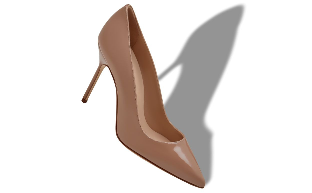Dark Blush Patent Leather Pointed Toe Pumps - 2
