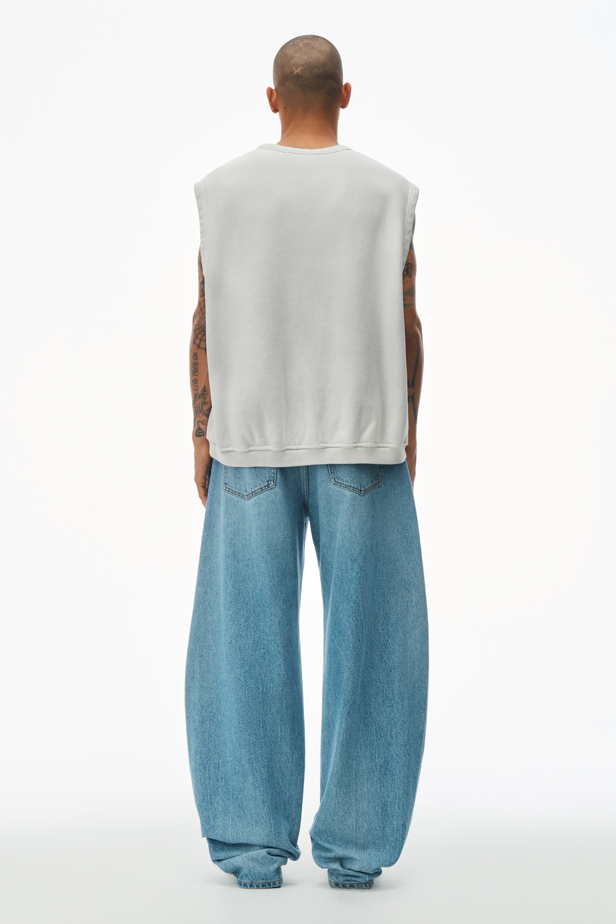Sleeveless Crew Neck Vest In Terry - 4