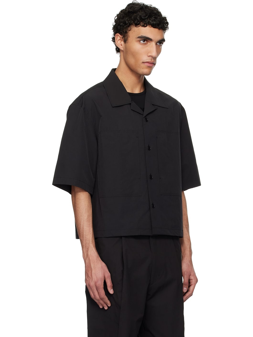 Black Pocket Half Shirt - 2