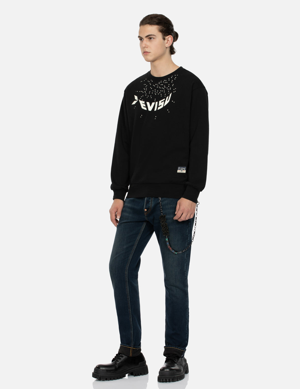 DOT-TO-DOT DARUMA AND LOGO PRINT RELAX FIT SWEATSHIRT - 4