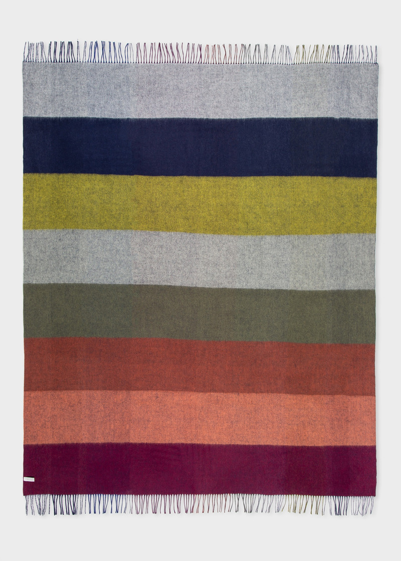 Graphic Stripe Reversible Cashmere-Blend Blanket 3