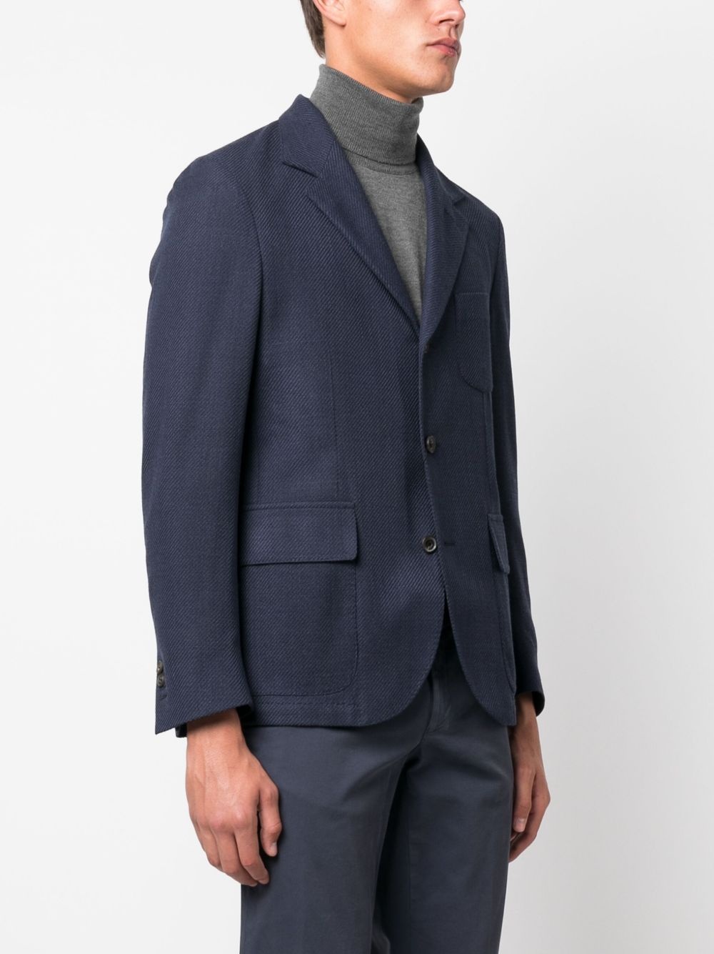single-breasted knitted blazer - 3