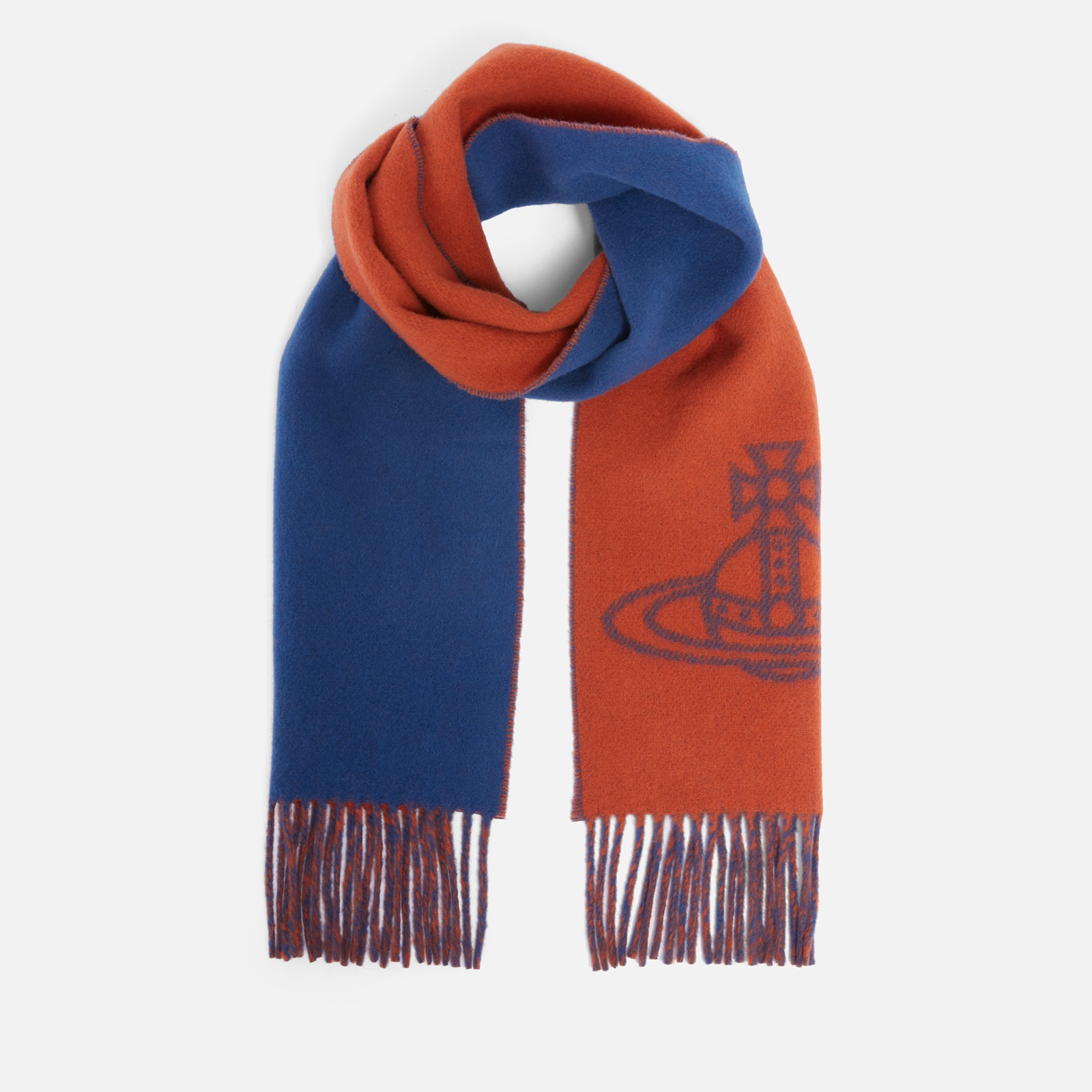 Vivienne Westwood Vivienne Westwood Single Orb Jacquard-Logo Wool Scarf ...