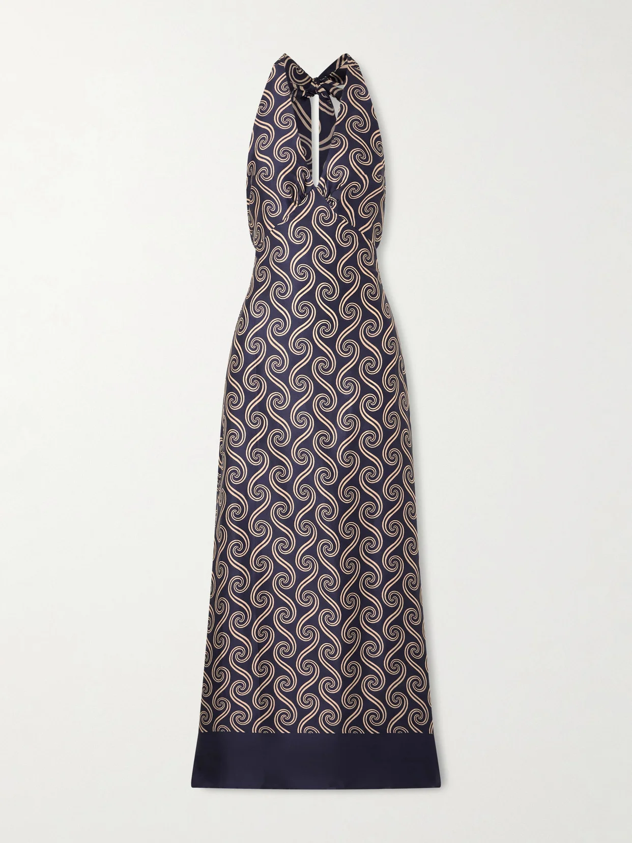 Elidia Printed Satin Halterneck Maxi Dress - 1