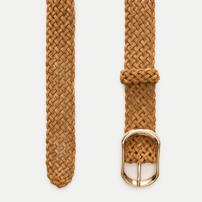 Braided wide belt in suede 3
