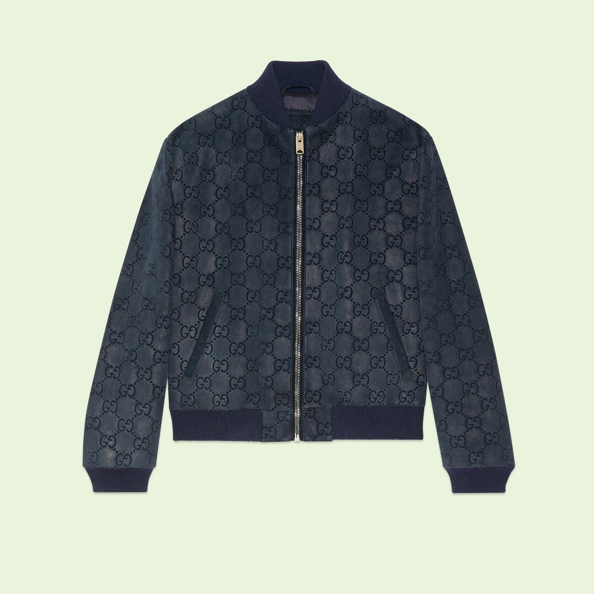 GG printed suede bomber jacket - 1