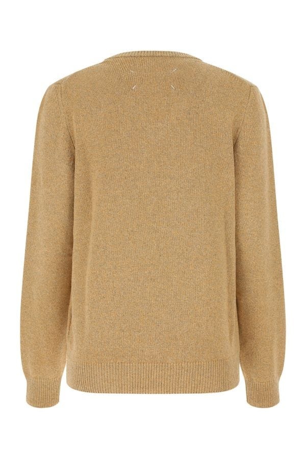 Melange mustard wool blend oversize sweater - 3