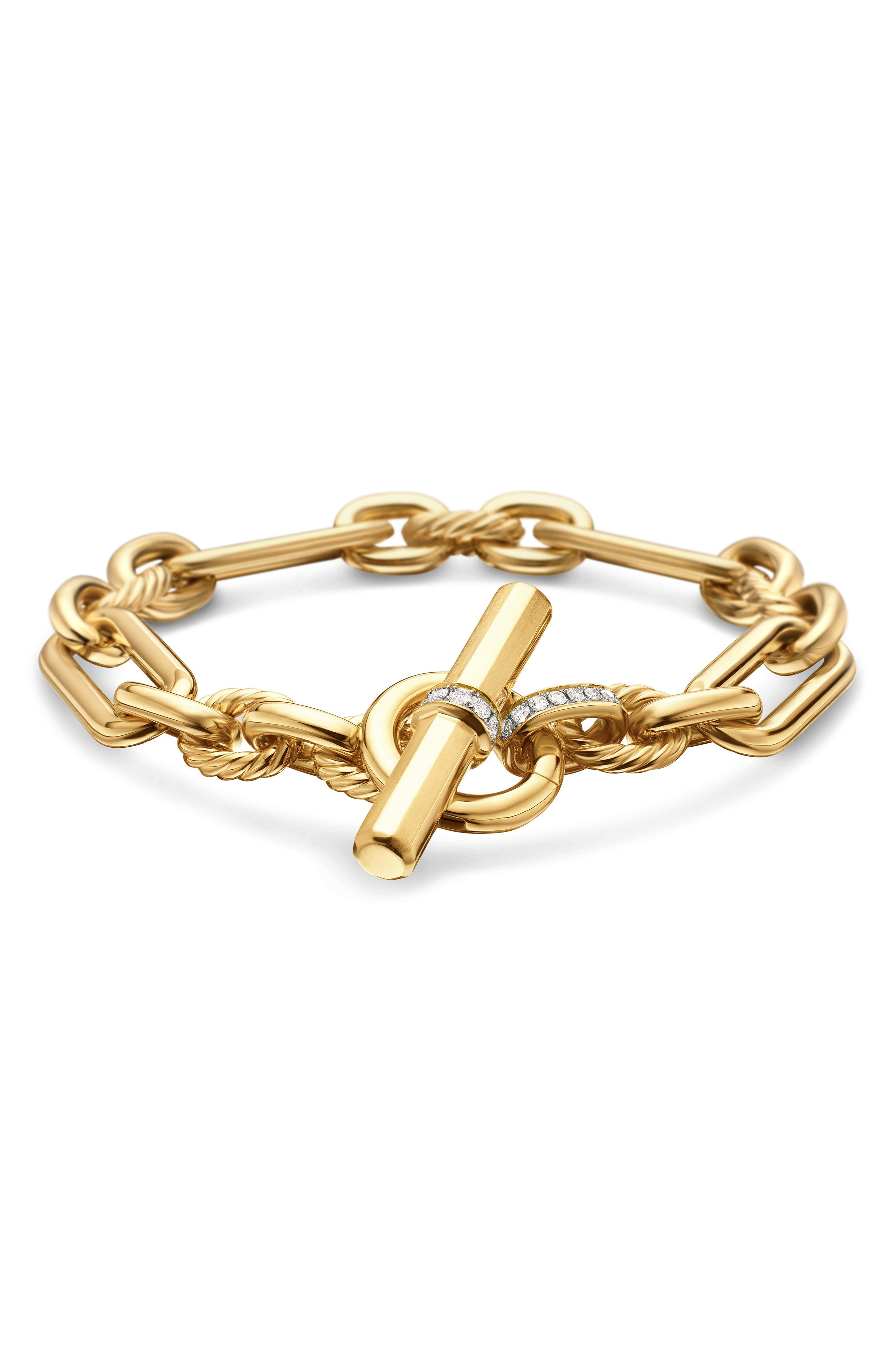 David Yurman Lexington Chain 18K Gold Bracelet in Diamond/Yellow Gold at Nordstrom - 1